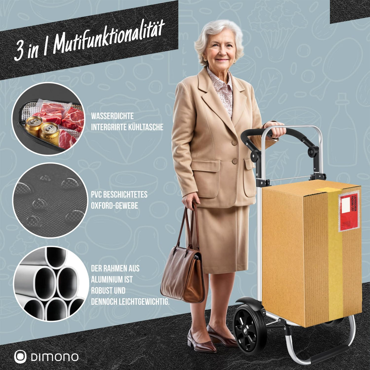 Dimono Einkaufstrolley – Grau #Farbe_Grau