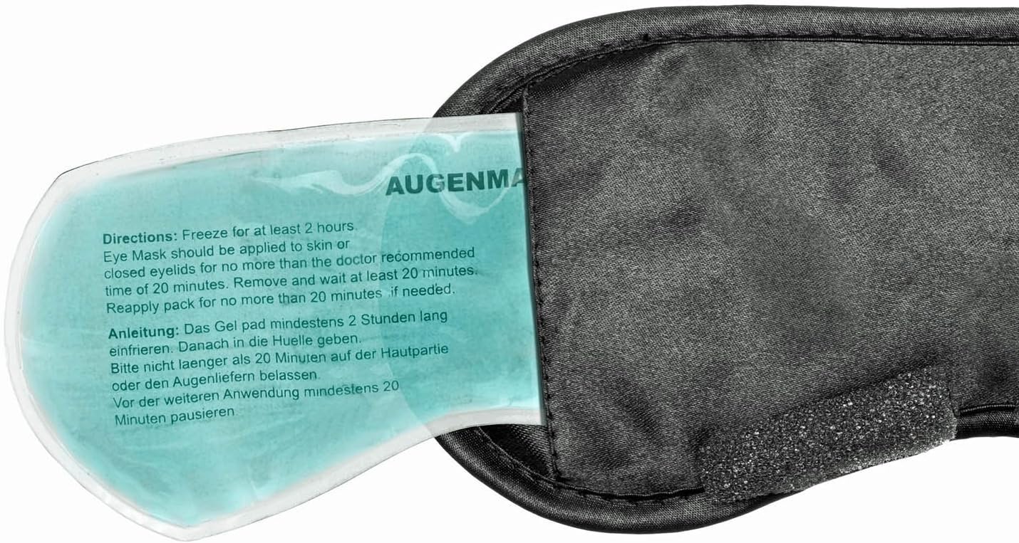 Feluna Schlafmaske mit Kühlpad – Premium Satin Augenmaske