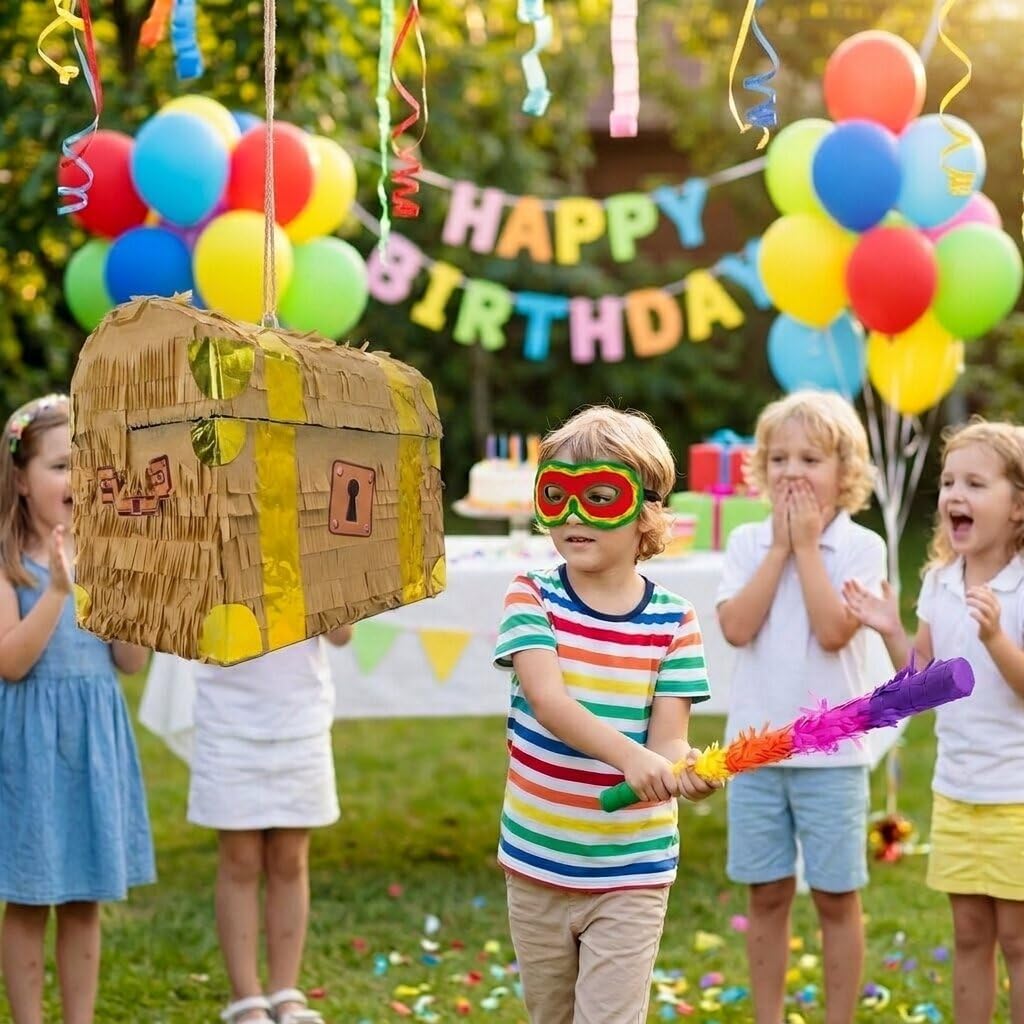 Schatzkiste Pinata - Stabile Schatztruhe Partydeko