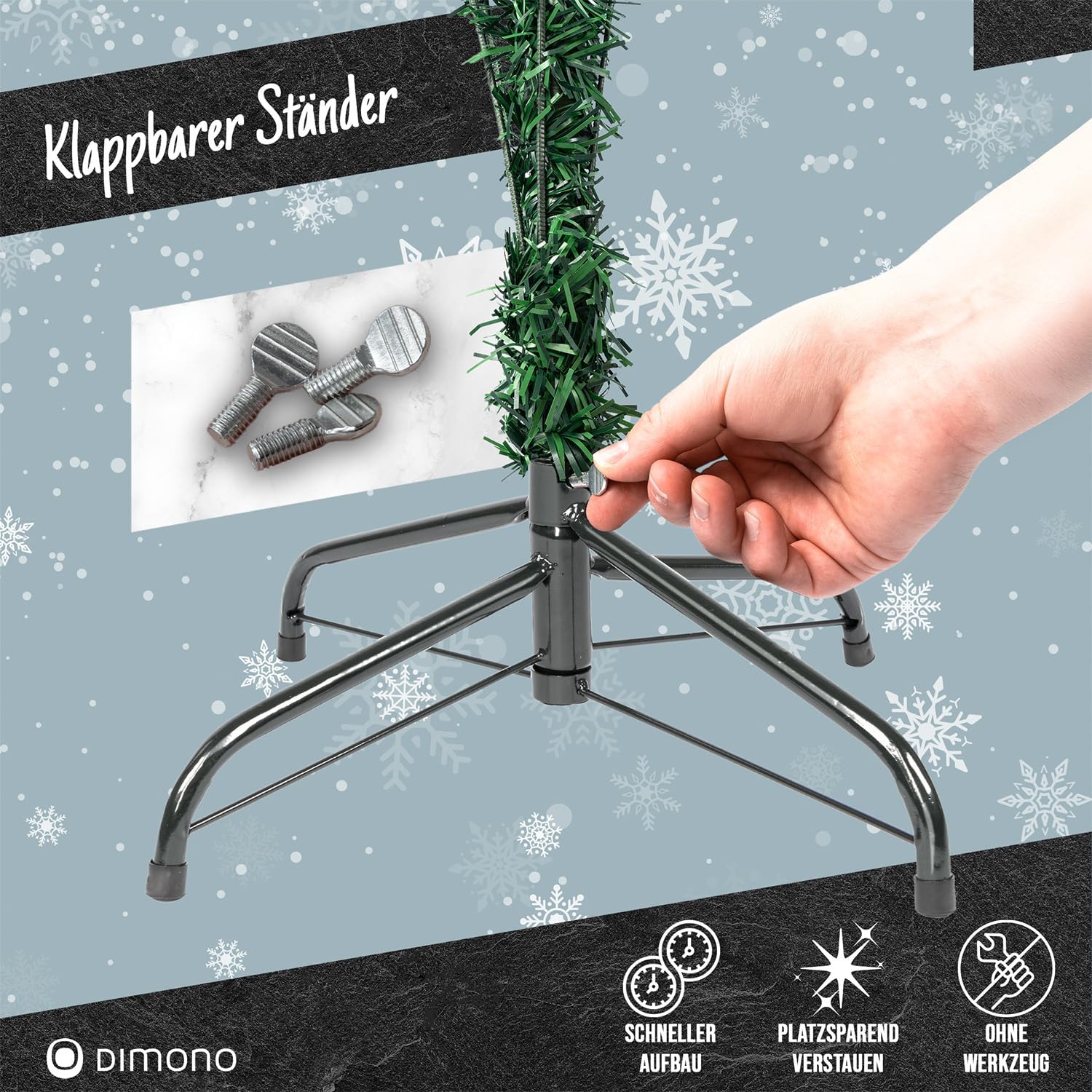 Künstlicher Weihnachtsbaum 180 cm mit Schnee - Dichte Tanne