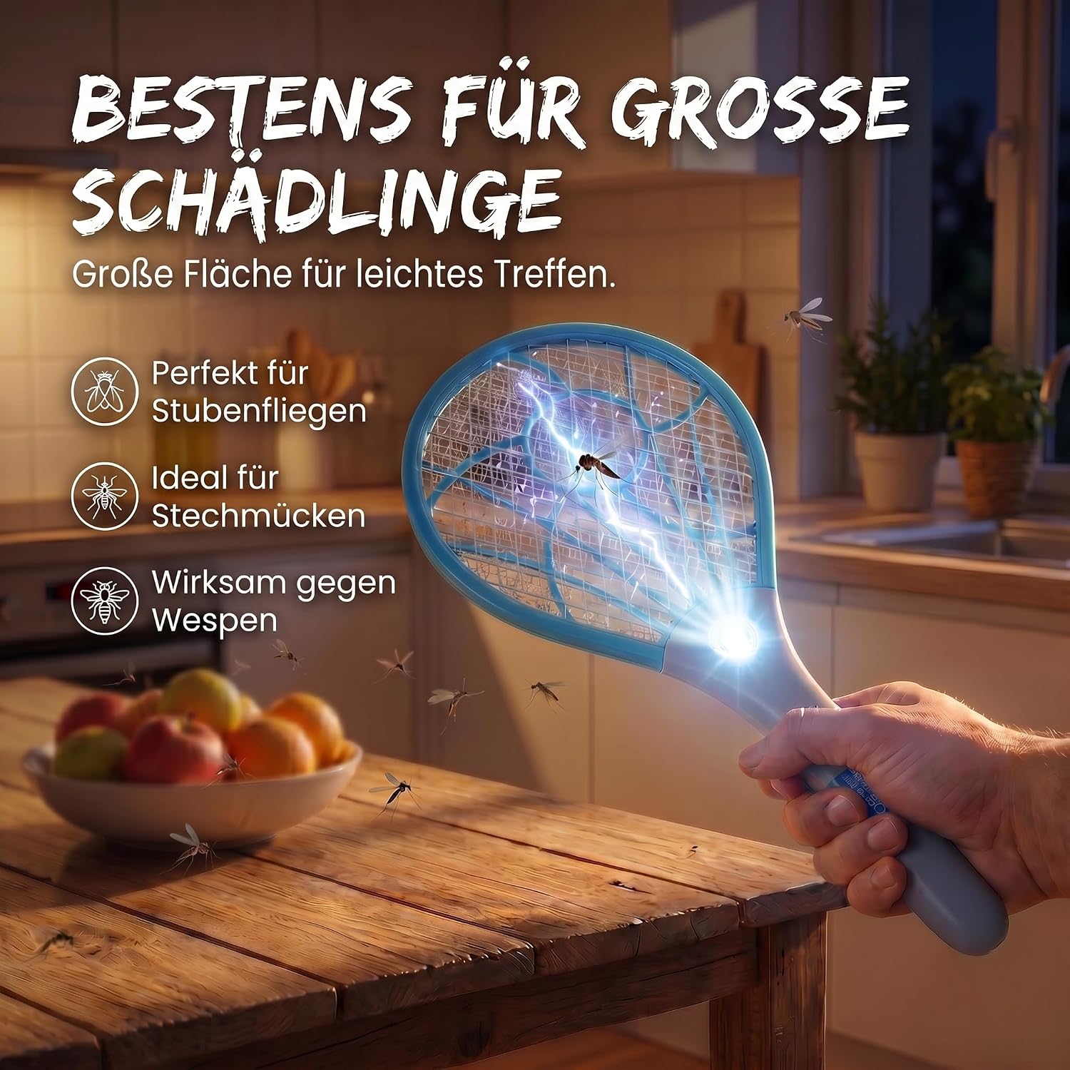 Elektrische Fliegenklatsche - Mücken- & Insektenvernichter