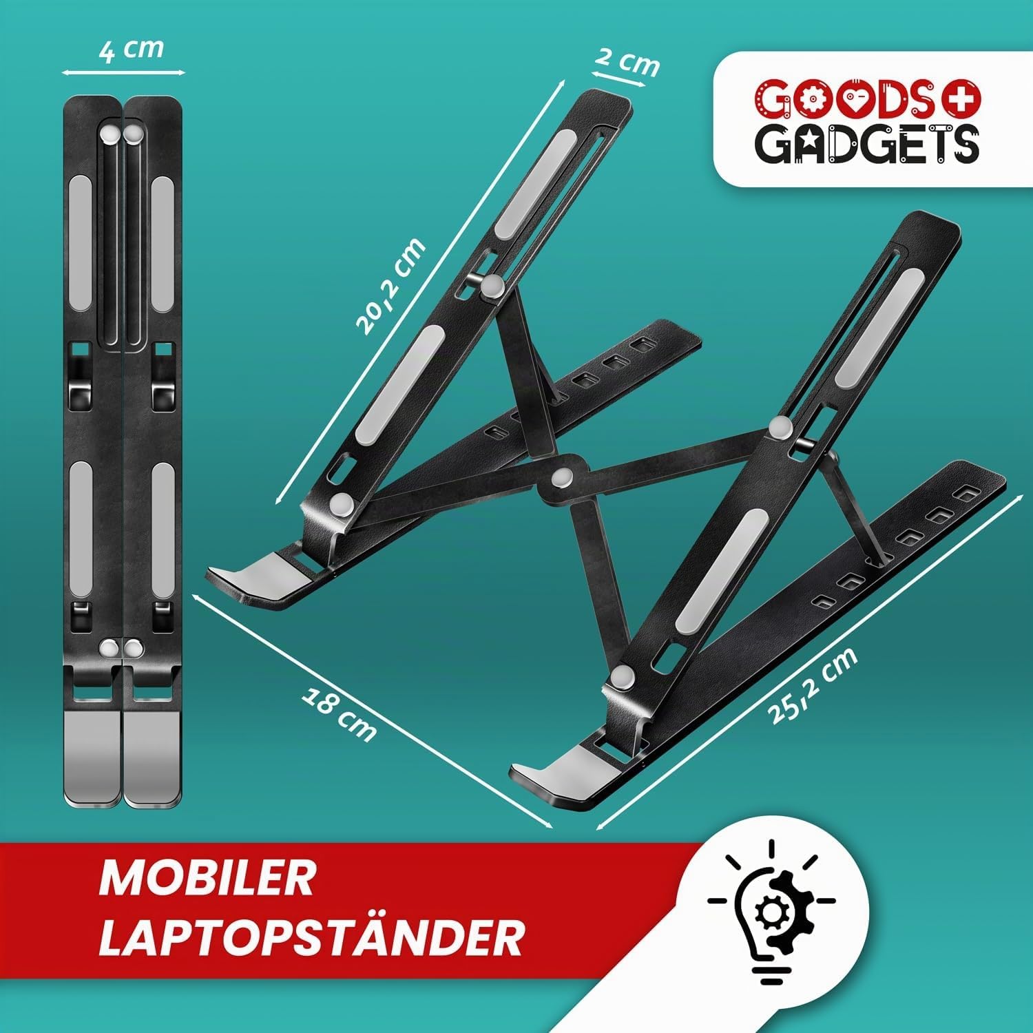 Ergonomische Laptophalterung – Faltbar & Höhenverstellbar