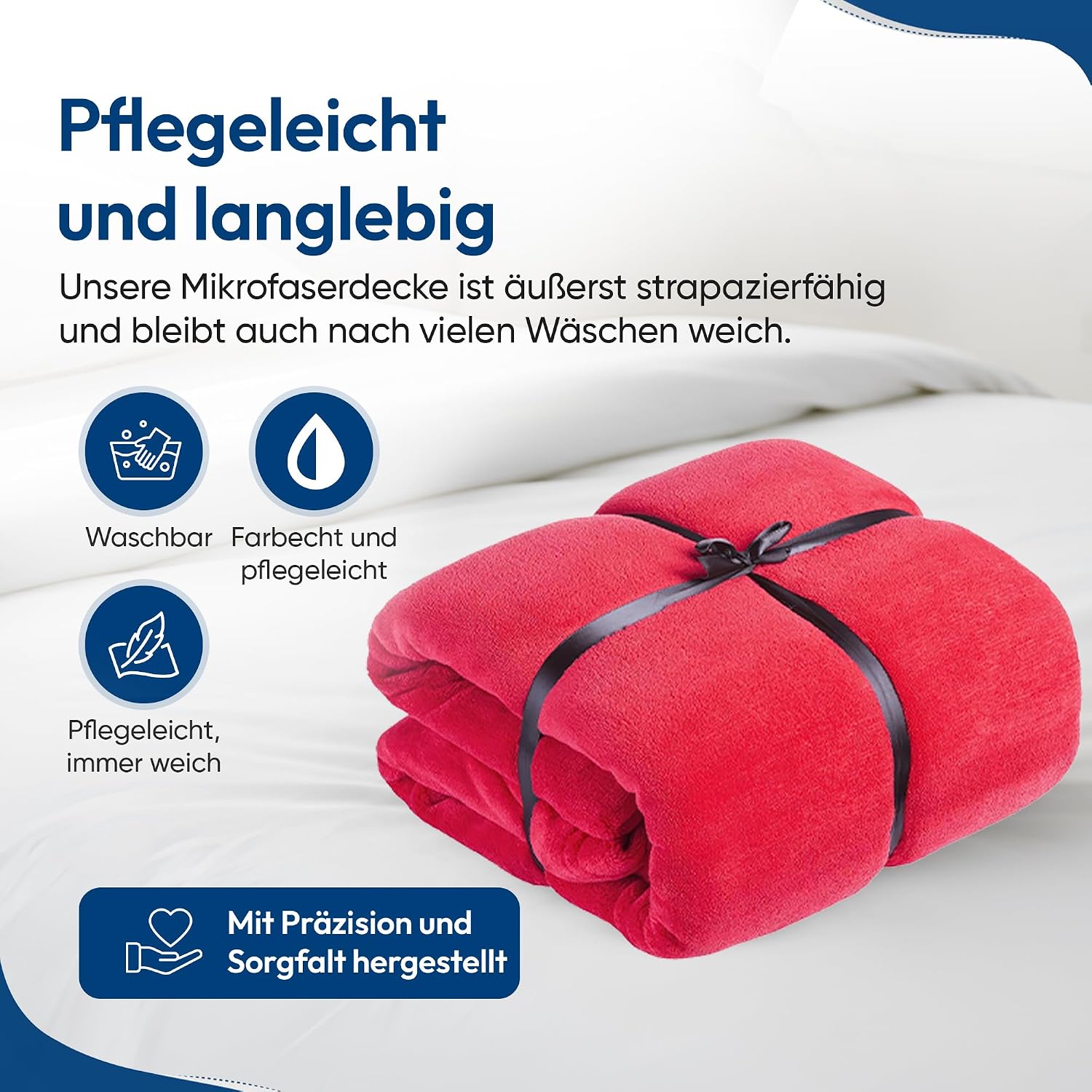 Feluna XXL Kuscheldecke 220x200 cm – Kuschelweiche Wohndecke Grau