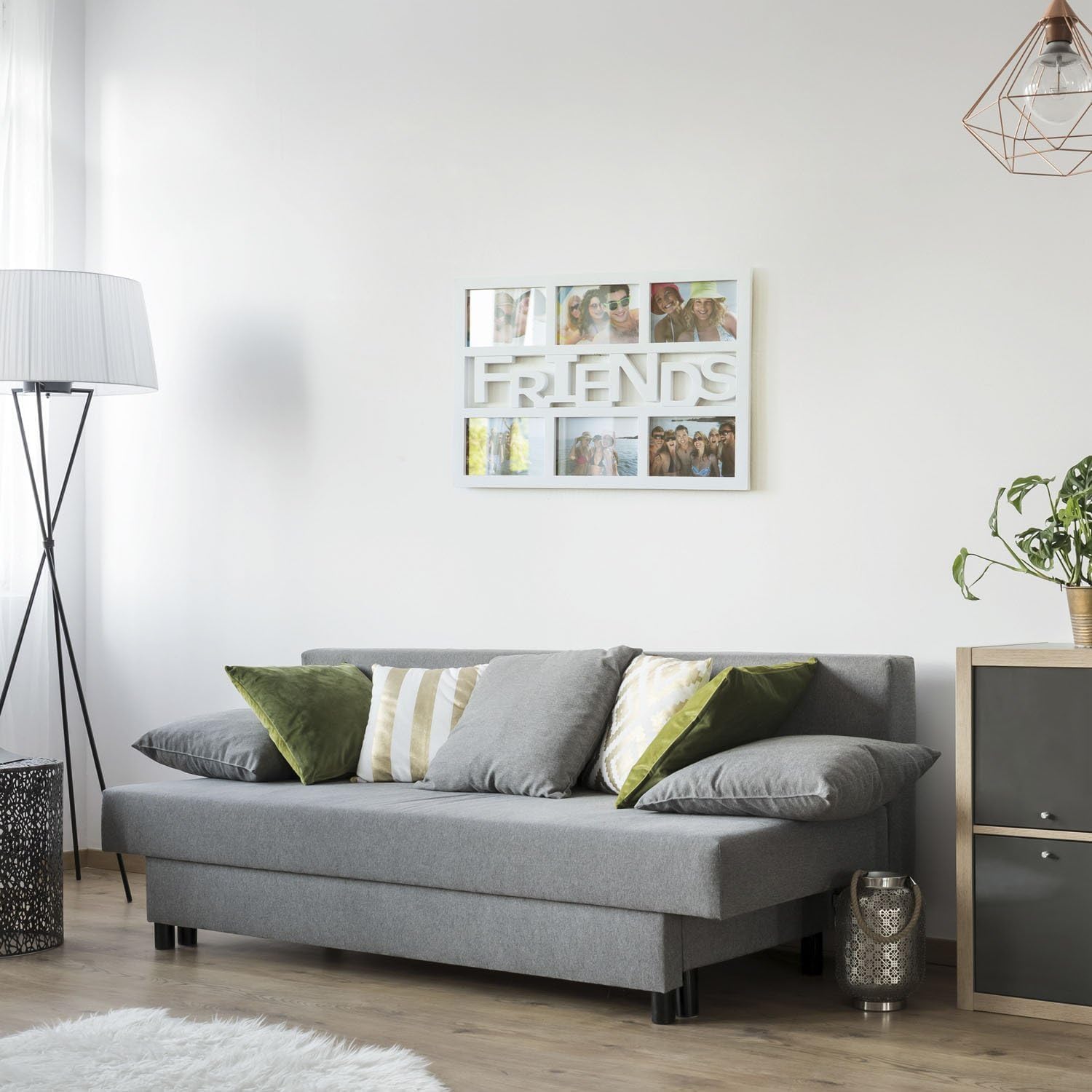 LOVE Bilderrahmen für 6 Fotos - Moderner Galerierahmen Weiß