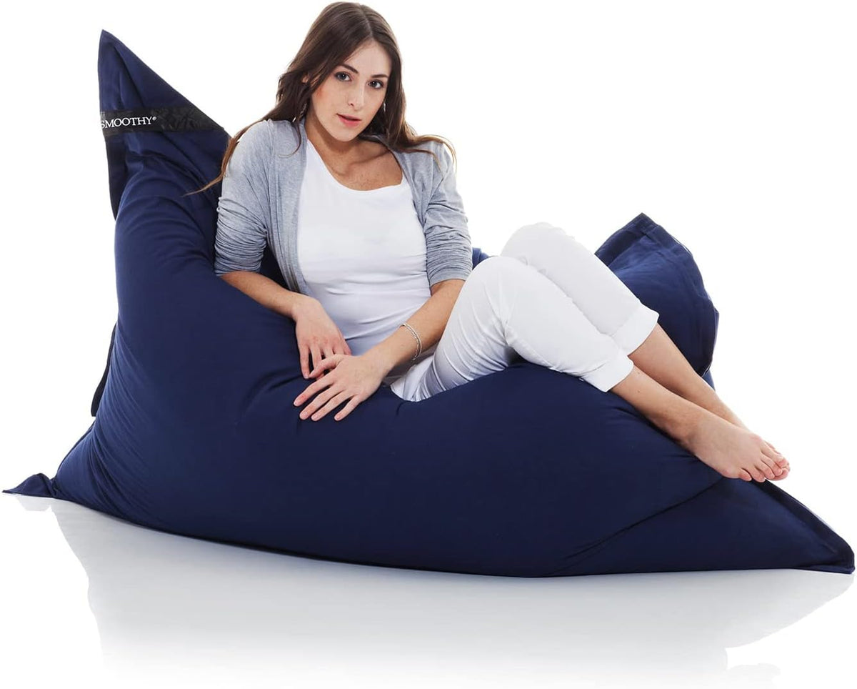 Smoothy Sitzsack Classic Cotton 180x140 cm – Indigo-Blau