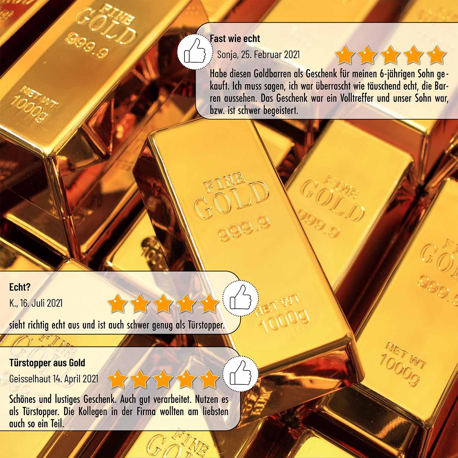 Türstopper Goldbarren - Luxus Deko-Briefbeschwerer - Gold-Optik