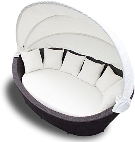 Sonneninsel Lounge XXL - Rattan Sonnenliege mit Sonnendach