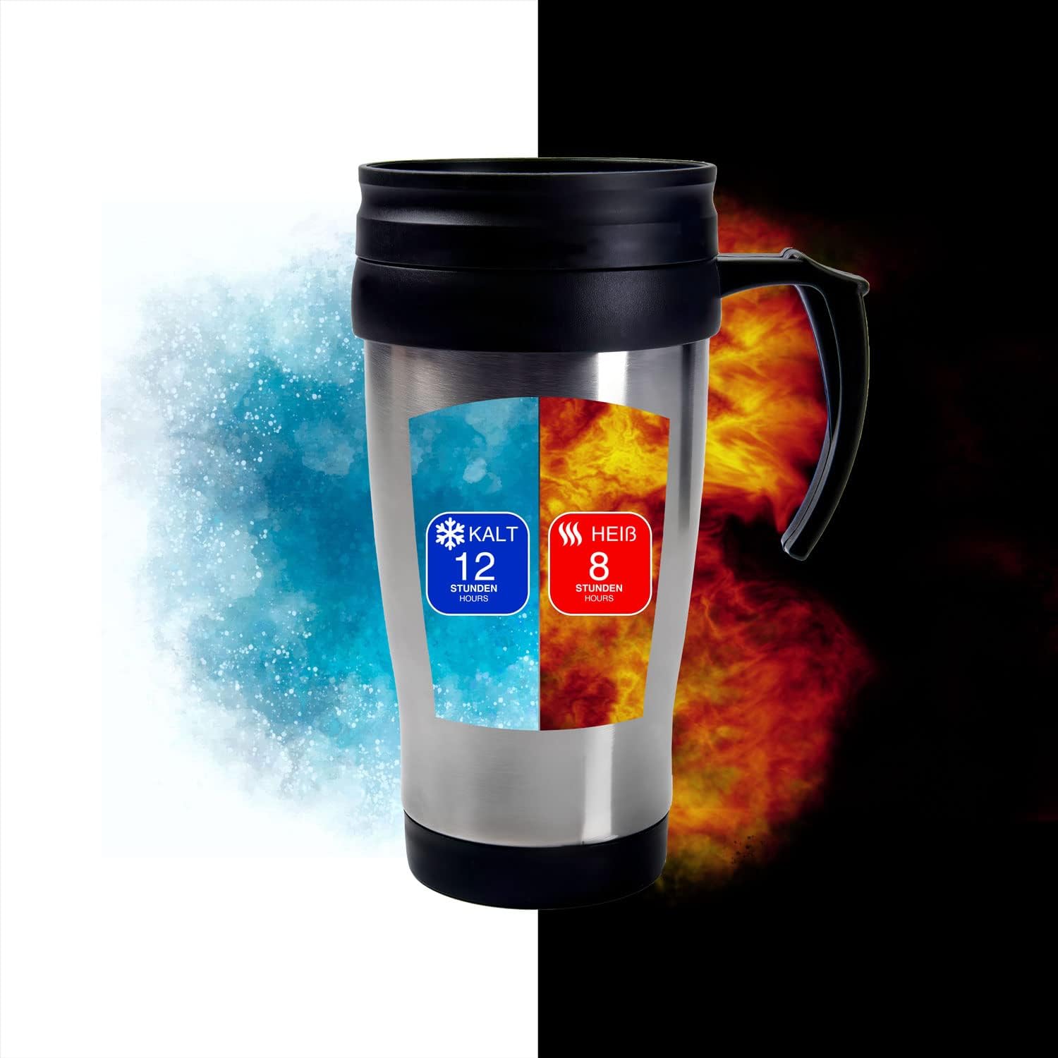 Thermobecher Edelstahl 400ml - Isolierbecher für Unterwegs
