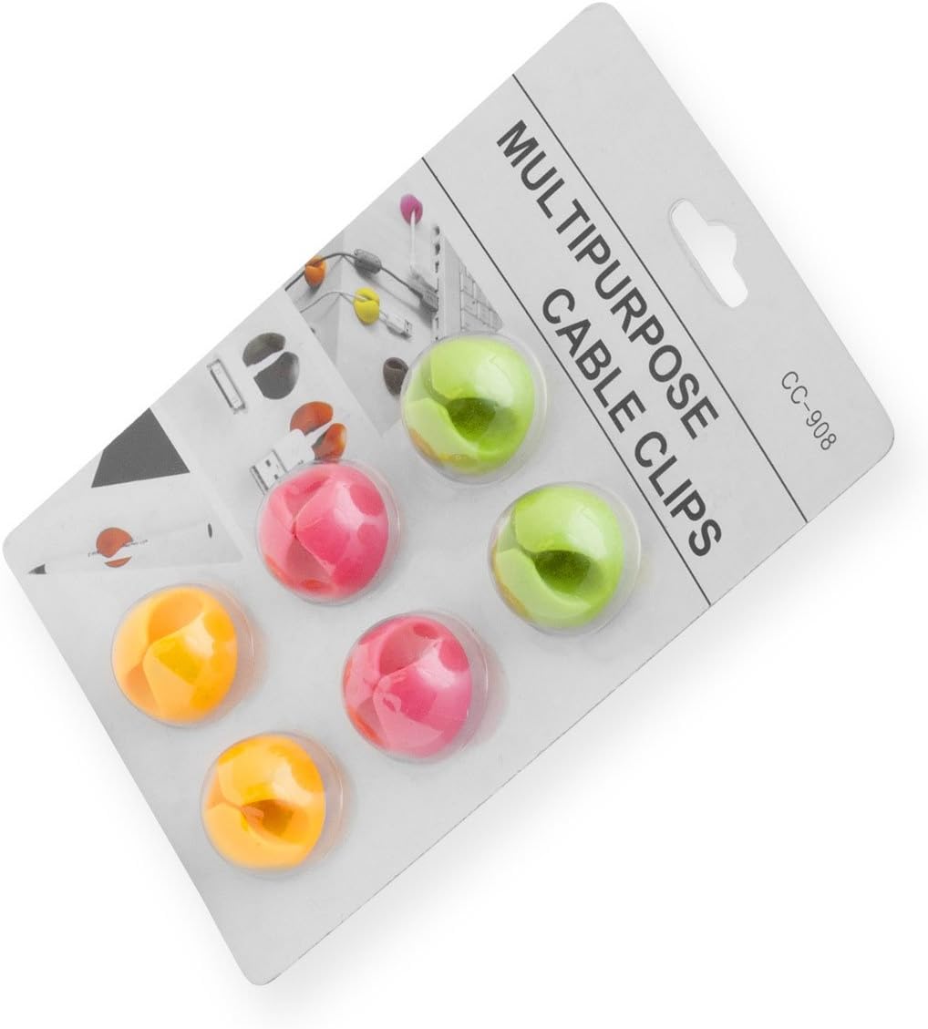 6x Kabelclips für Schreibtisch - Selbstklebende Kabelhalterung