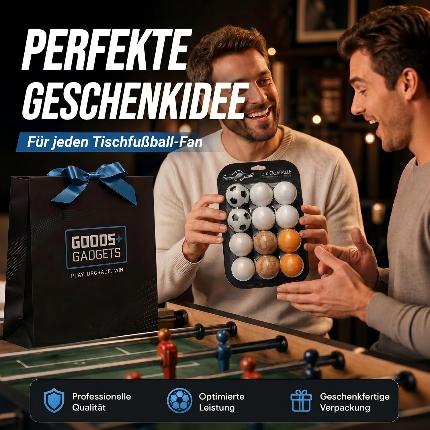 12er Set Profi Kickerbälle - 35mm Tischfußball-Bälle für Kickertische