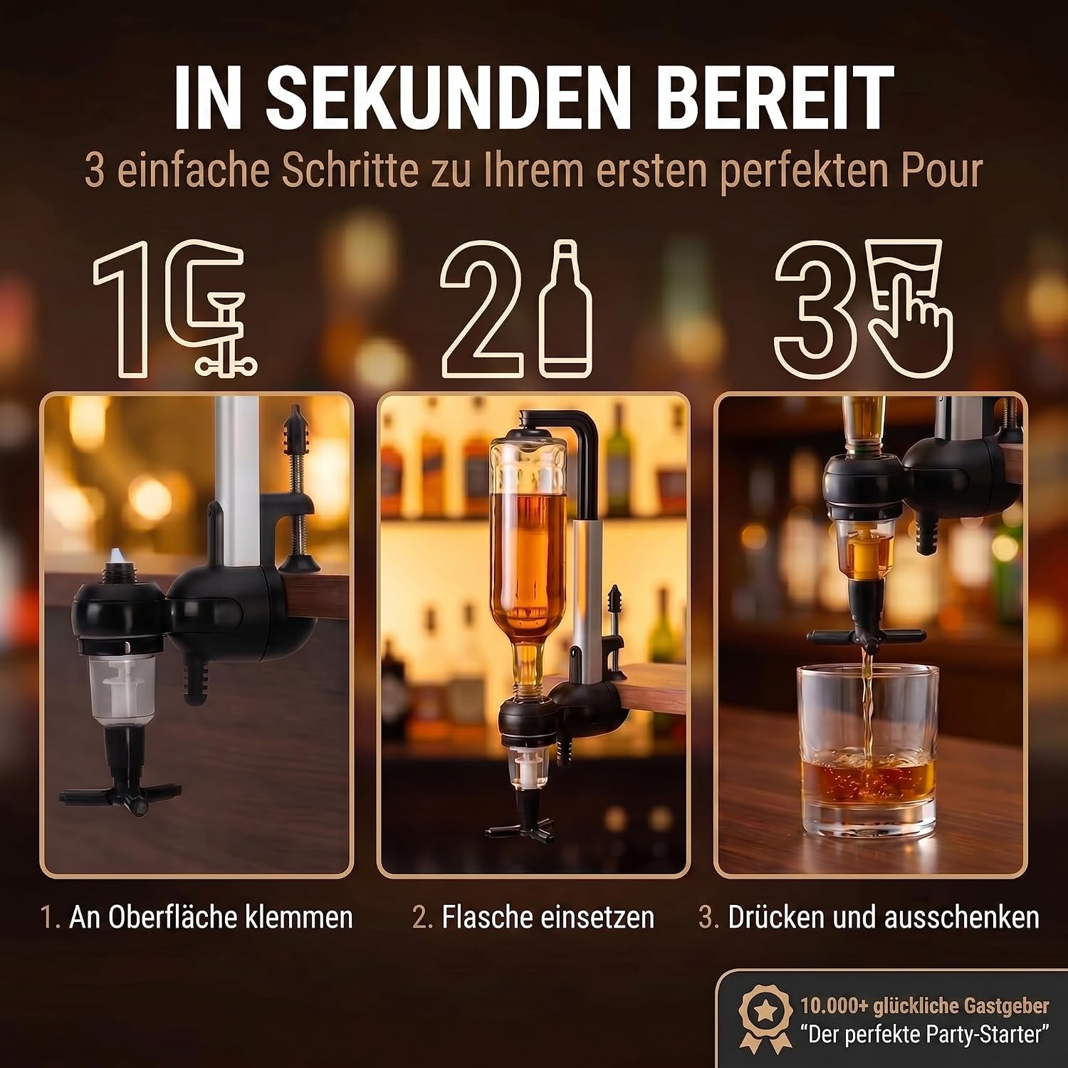 Bar-Butler Spirituosenspender 4cl – Stabile 1-fach Flaschenhalterung
