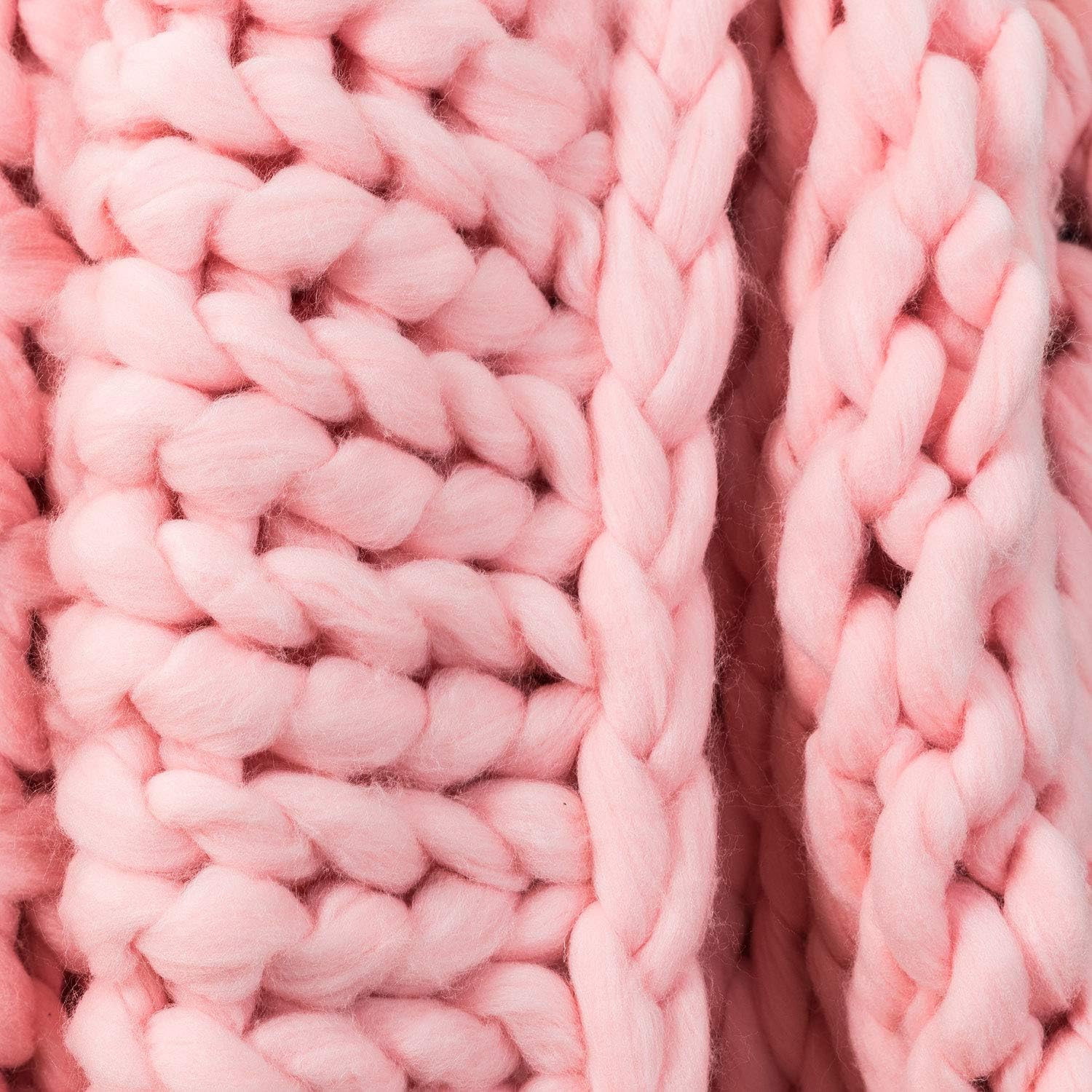 Strickdecke Pink - Grob gestrickte Kuscheldecke 180x120 cm