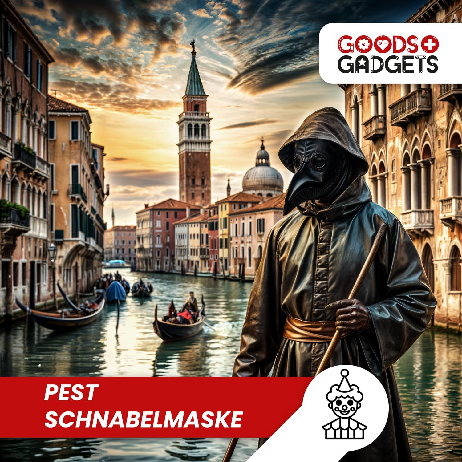 Pest Schnabelmaske Steampunk - Rabenmaske für Halloween & Kostüm
