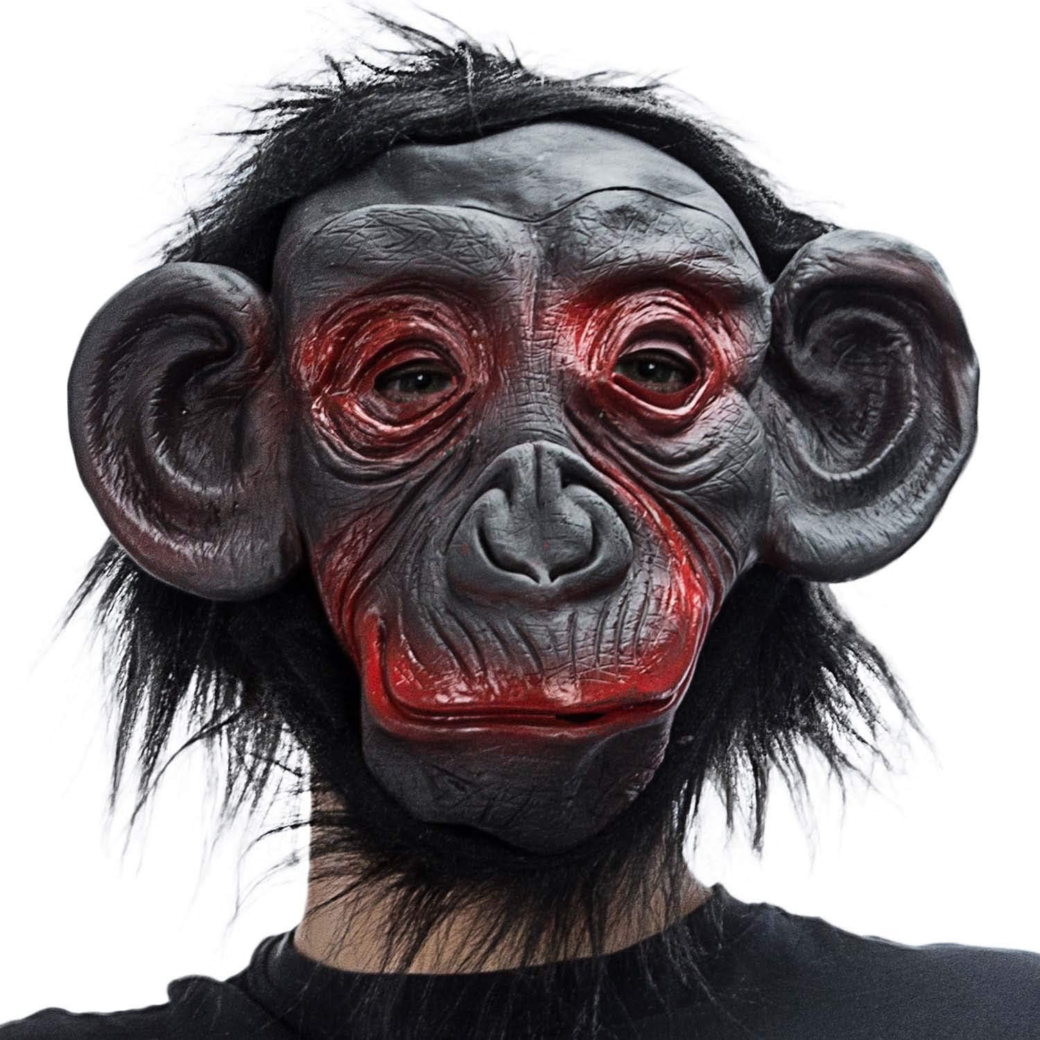 Realistische Gorillamaske mit Fell - Perfekt für Halloween & Kostüm