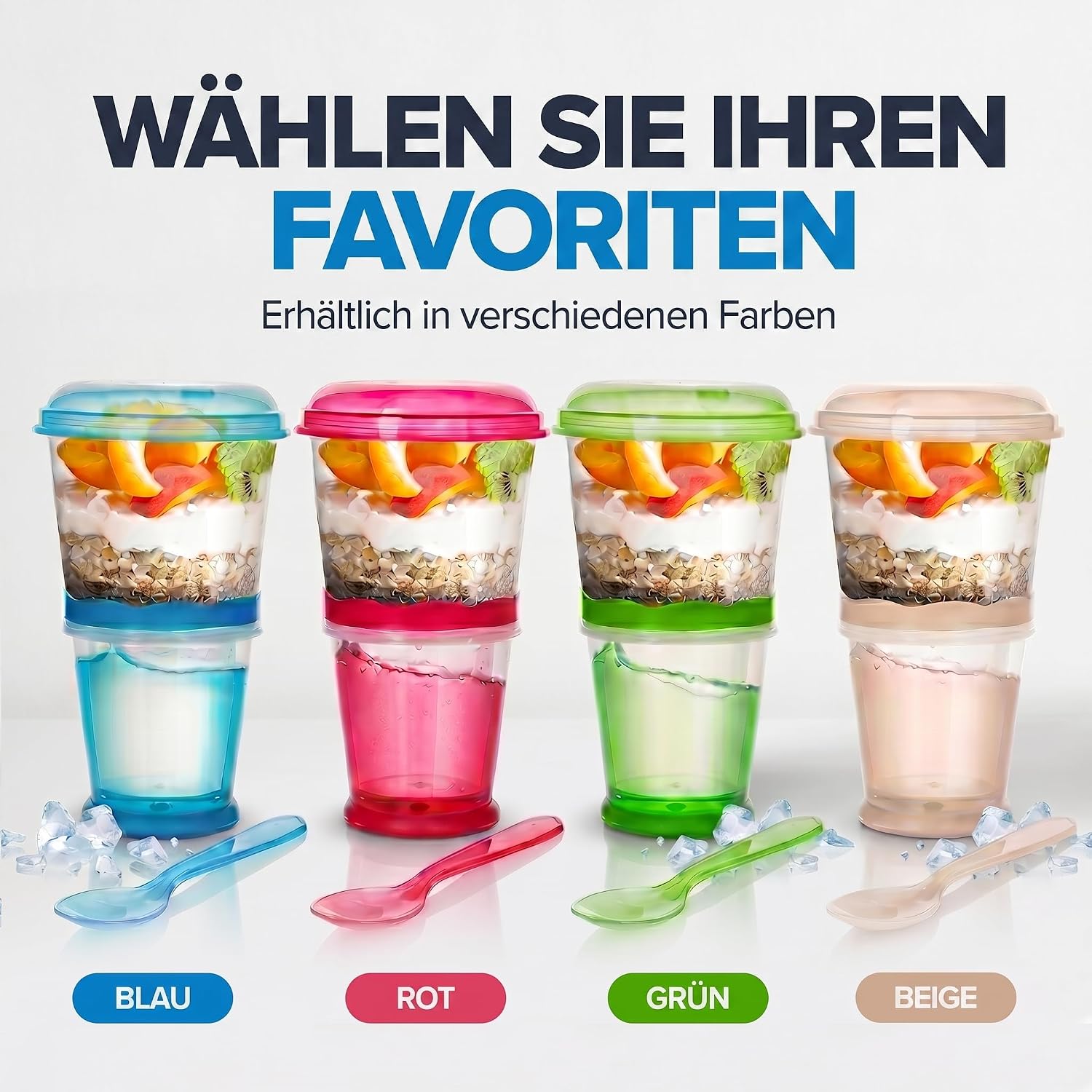 Müsli-to-Go Becher mit Löffel - Dein auslaufsicherer Snack-Begleiter