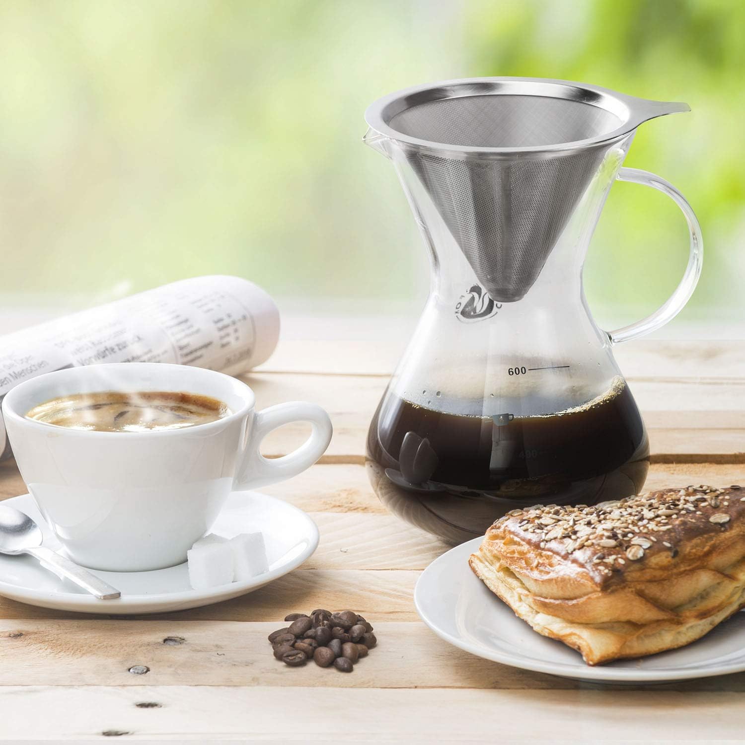 Coffee Fox Cold Brew Kaffeezubereiter - 650ml Glas & Edelstahlfilter