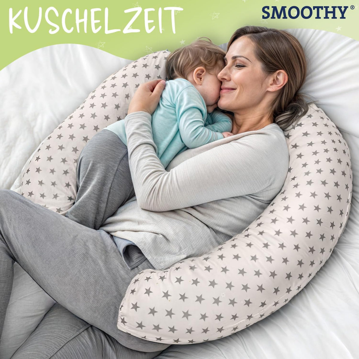 XXL Stillkissen & Schwangerschaftskissen für Seitenschläfer #Farbe_Beige