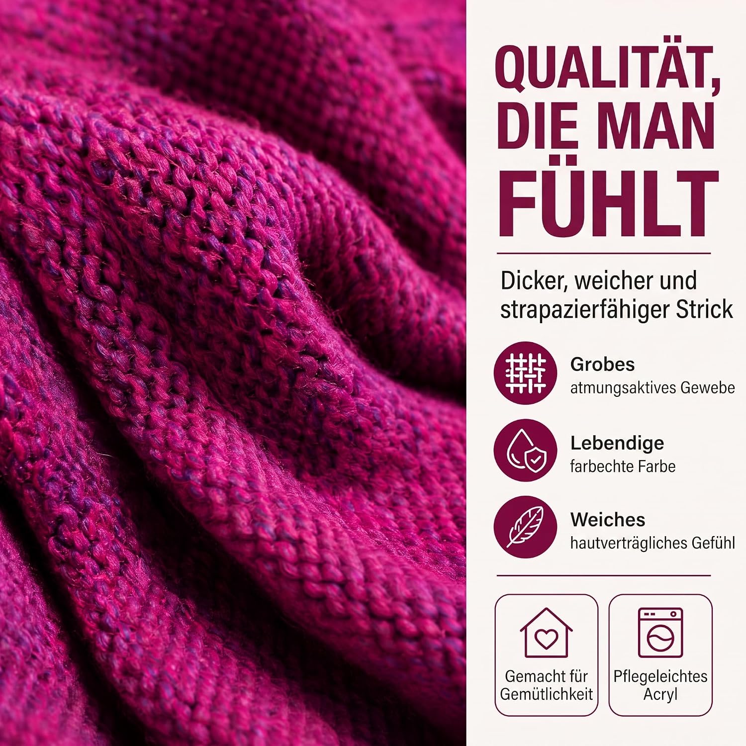 Feluna Meerjungfrau Kuscheldecke – 180x85 cm – Weiche Strickdecke