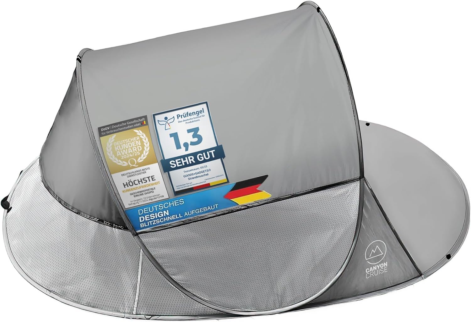 Automatik-Wurfzelt Strandmuschel - UV-Schutz Pop-Up Strandzelt