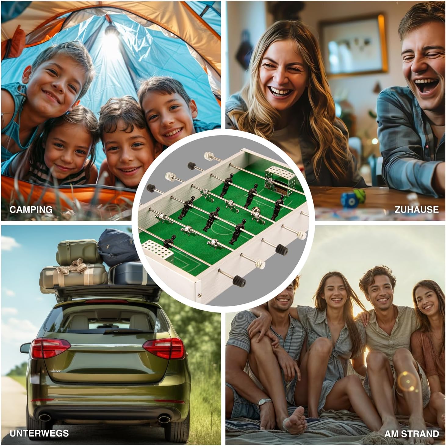 Mobiler Mini Tischkicker aus Aluminium - Kompaktes Fußball-Spiel