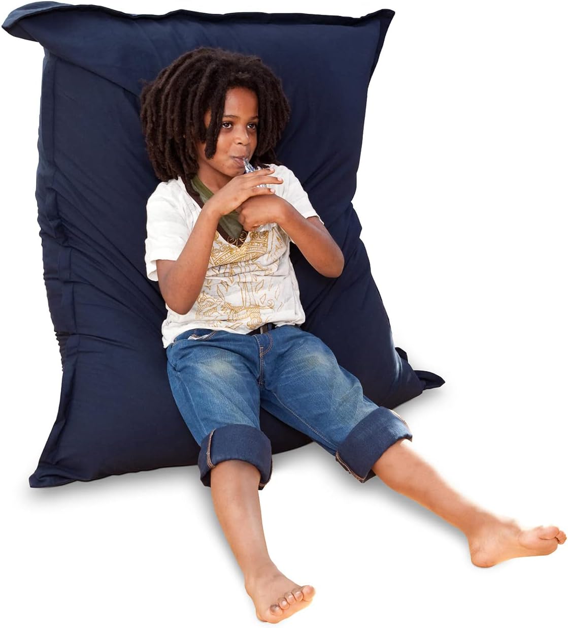 Smoothy Sitzsack für Kinder - XXL Sitzkissen Blau 140x110cm