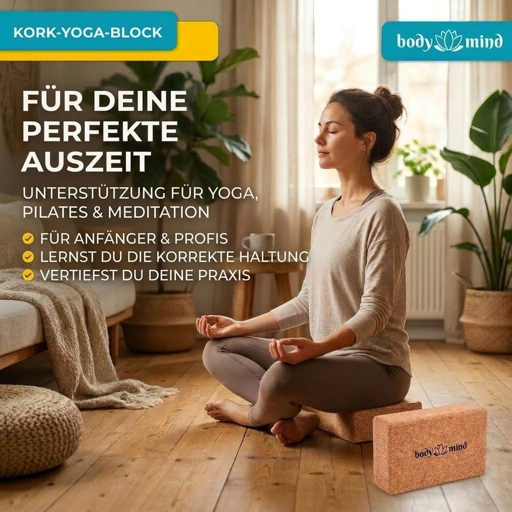 Yoga-Block aus Kork 2er-Set - Rutschfest & Stabil für Ihr Yoga