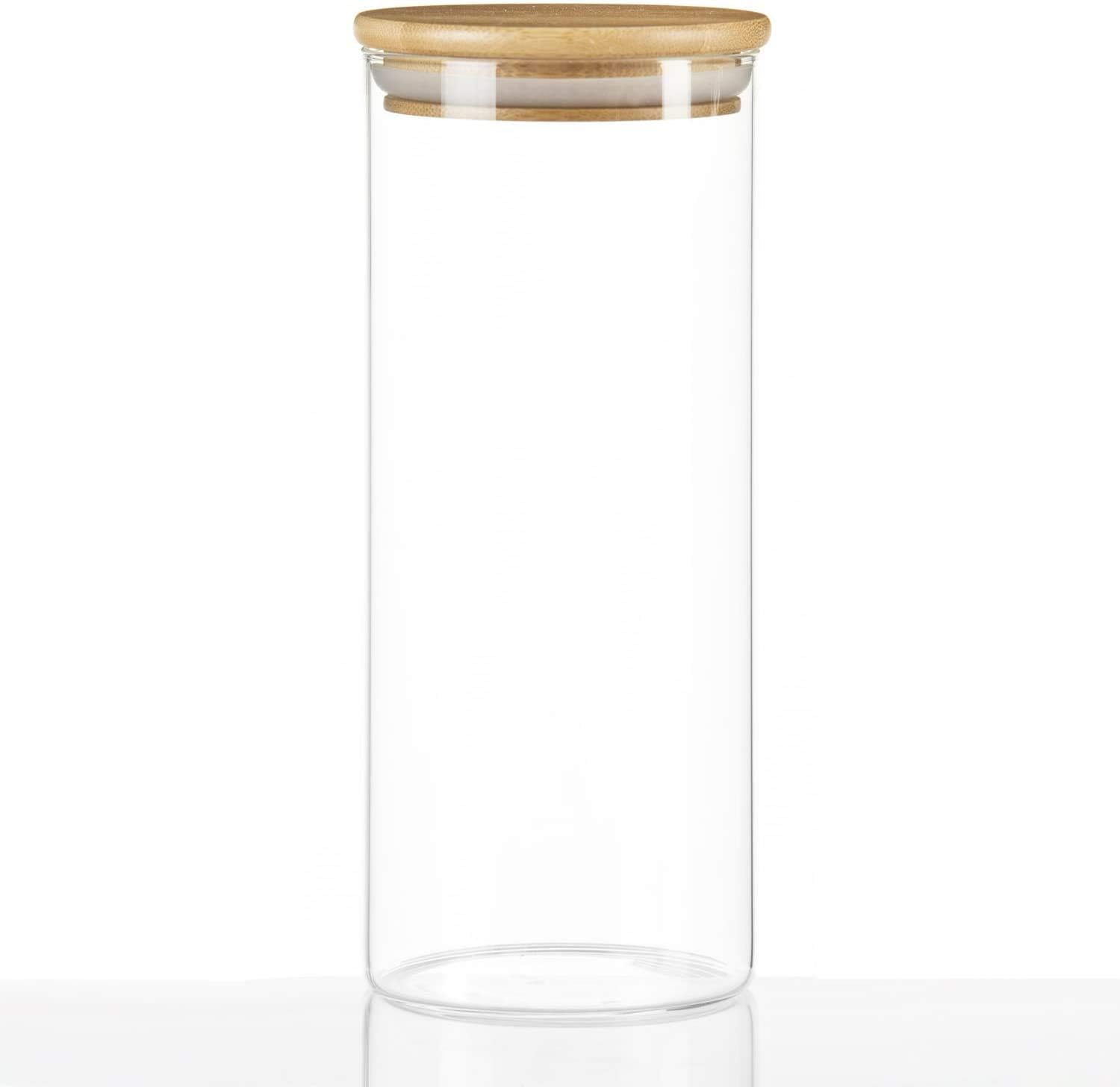 Dimono Vorratsglas aus Borosilikatglas mit Bambus-Deckel (0,5L)