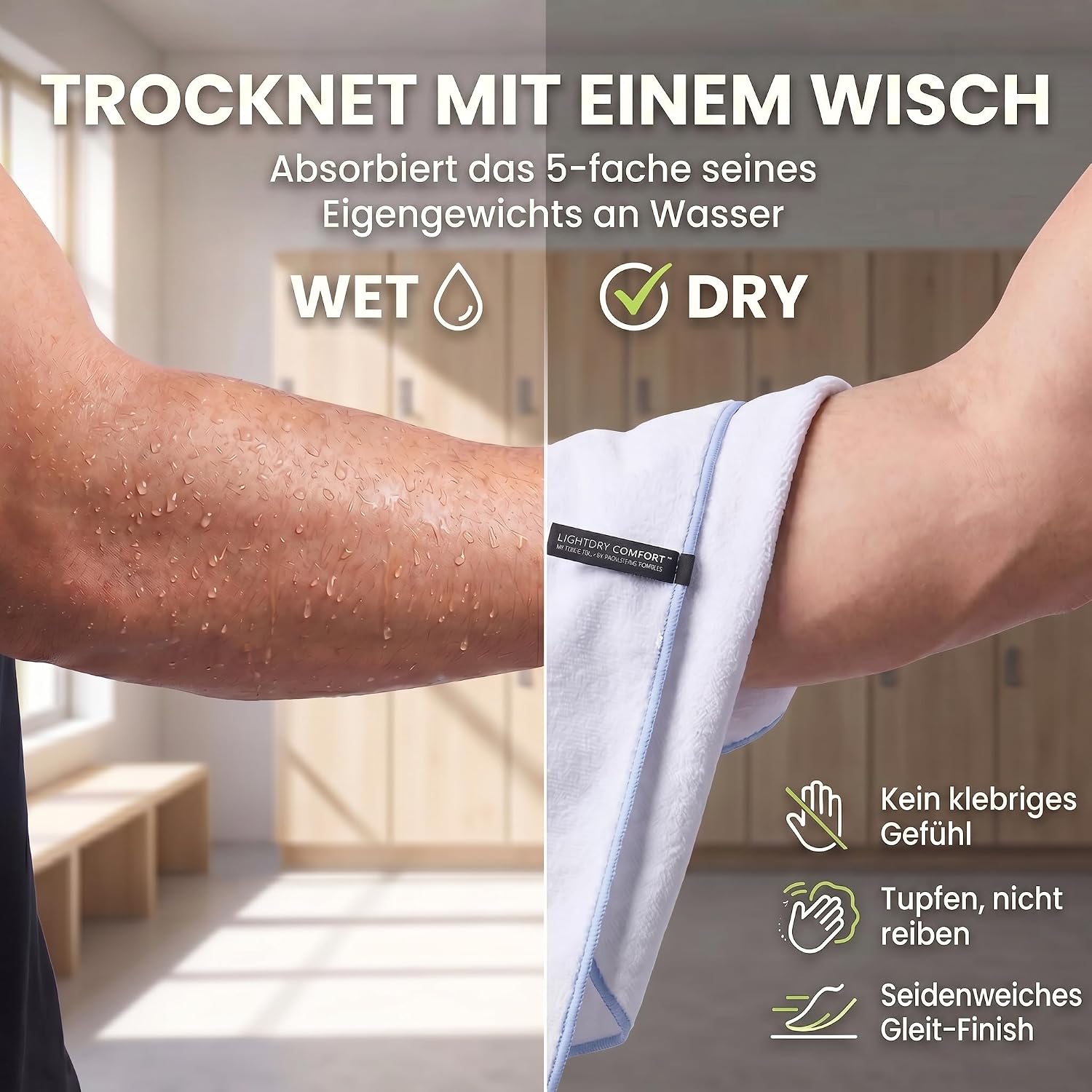 Mikrofaser Reisehandtuch 80x40 cm - Schnelltrocknend & Kompakt