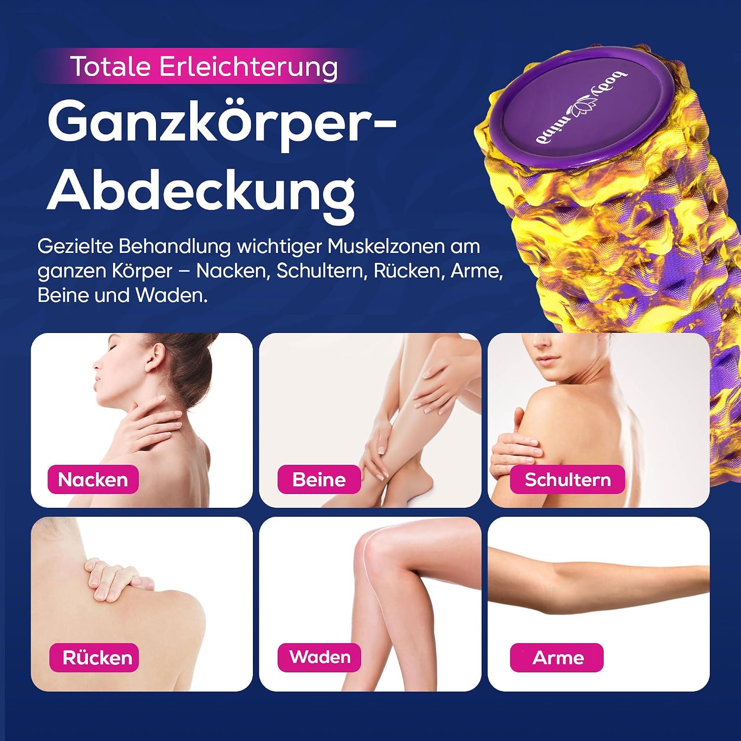 Body & Mind Faszienrolle – Massage-Rolle für Faszientraining
