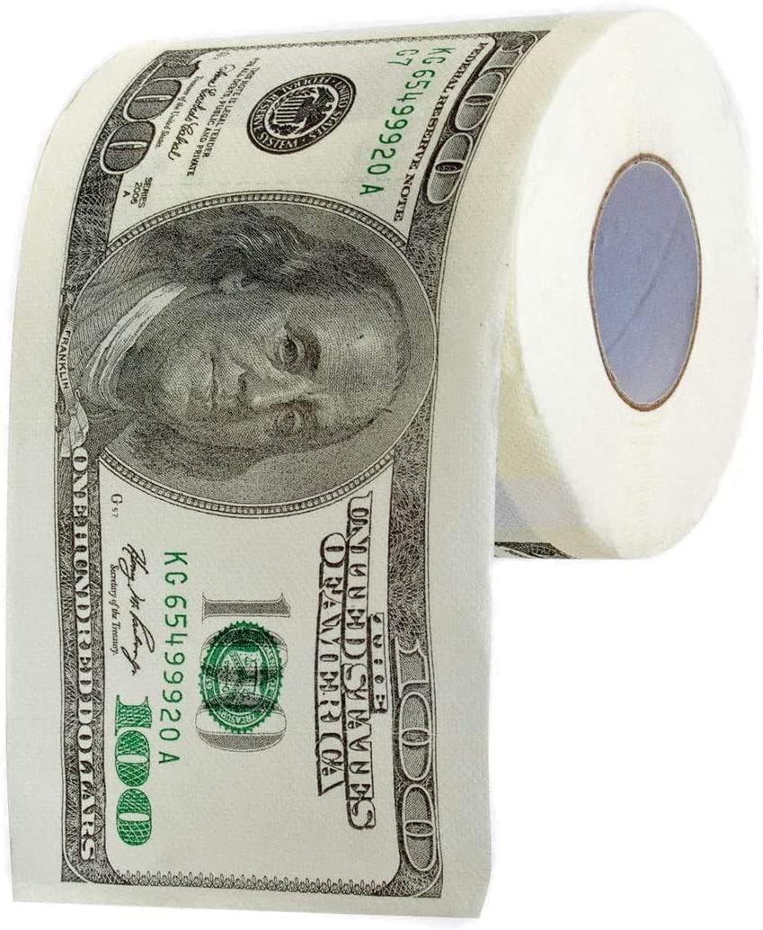 $100-Schein Klopapier – Lustiges Scherzartikel-Geschenk für Wichteln