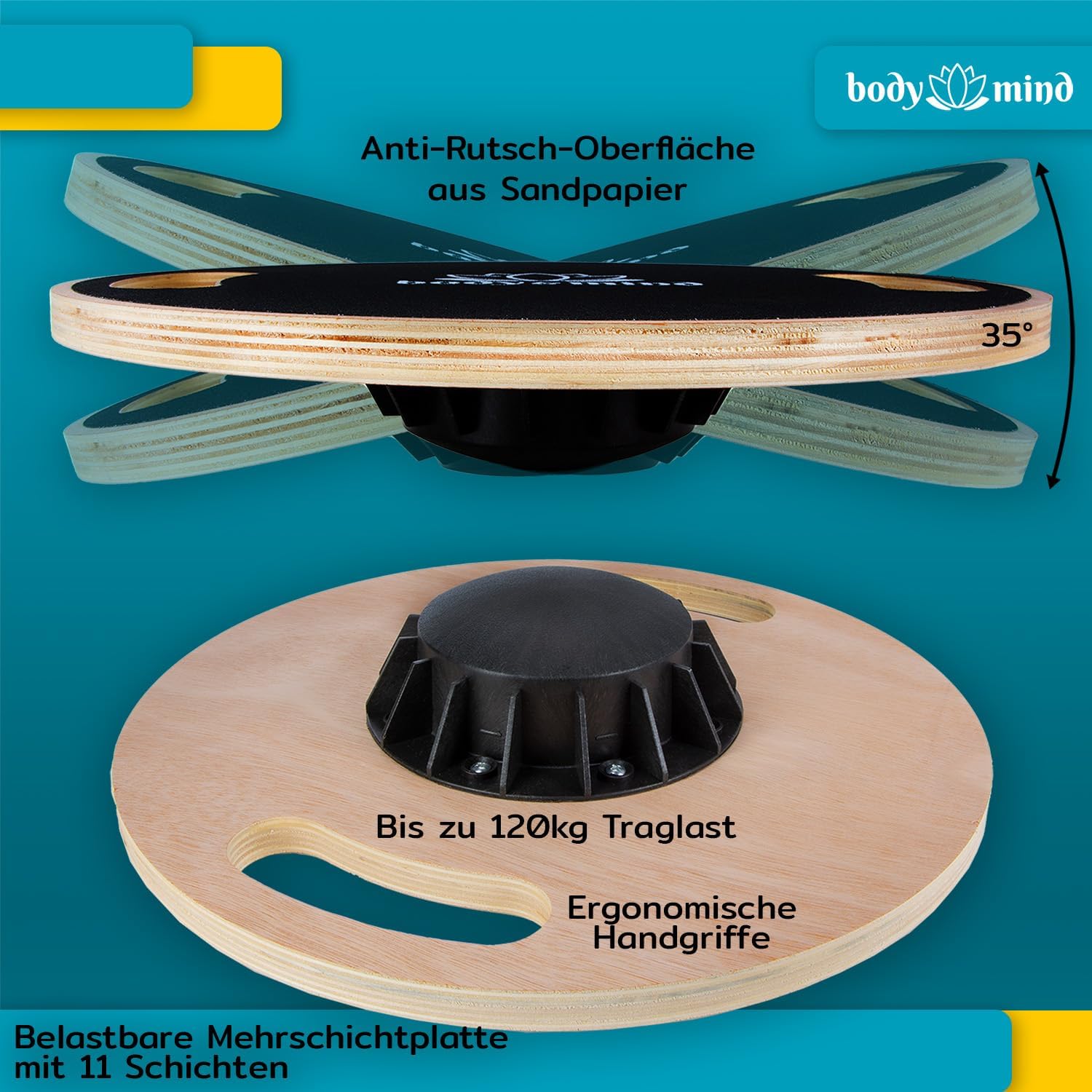 Balance-Board Deluxe – Stabiles Wackelbrett für Core & Fitness