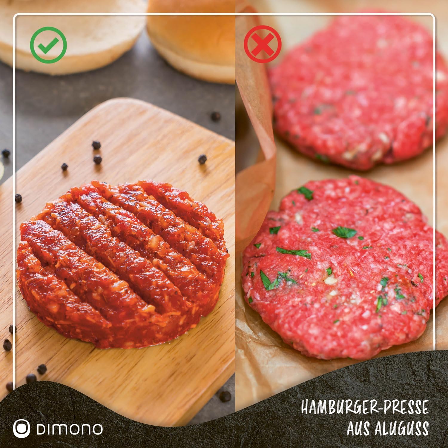 Profi Hamburgerpresse aus Aluguss – Burger-Former für perfekte Patties