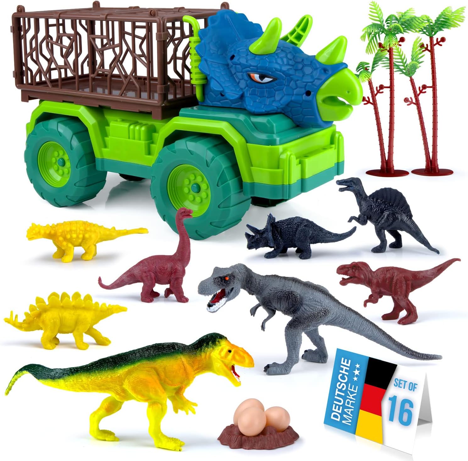Dino Spiel-Set mit Spielmatte & Box - Robustes Kinder-Geschenk
