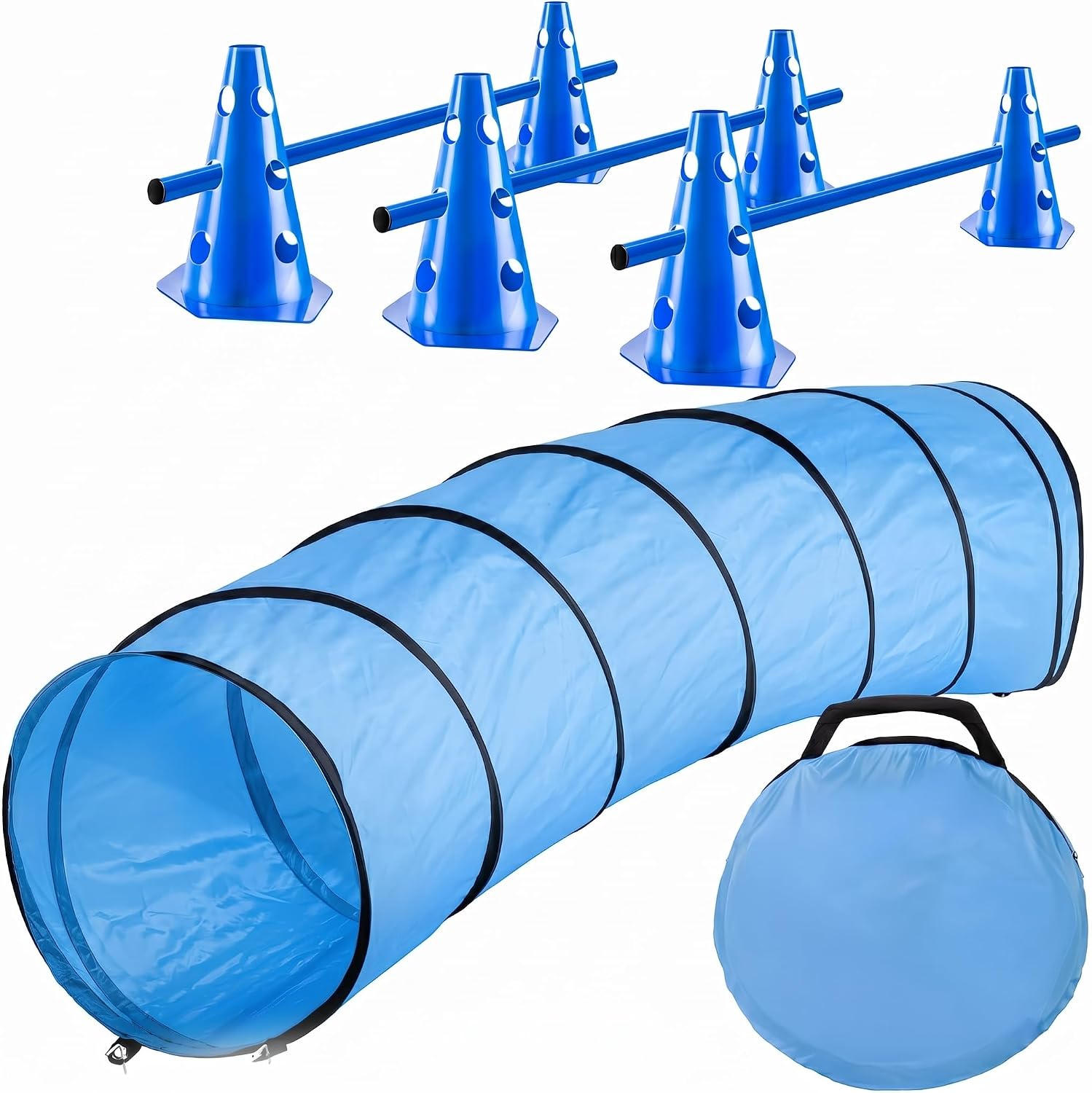 Hunde Agility Tunnel Set 500 cm - Spieltunnel mit Hürden