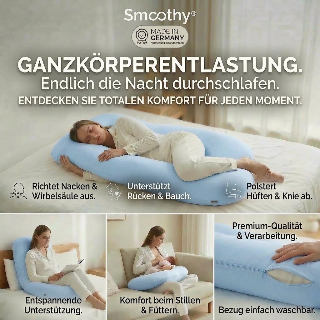 U-Form Schwangerschaftskissen & Seitenschläferkissen Stillkissen