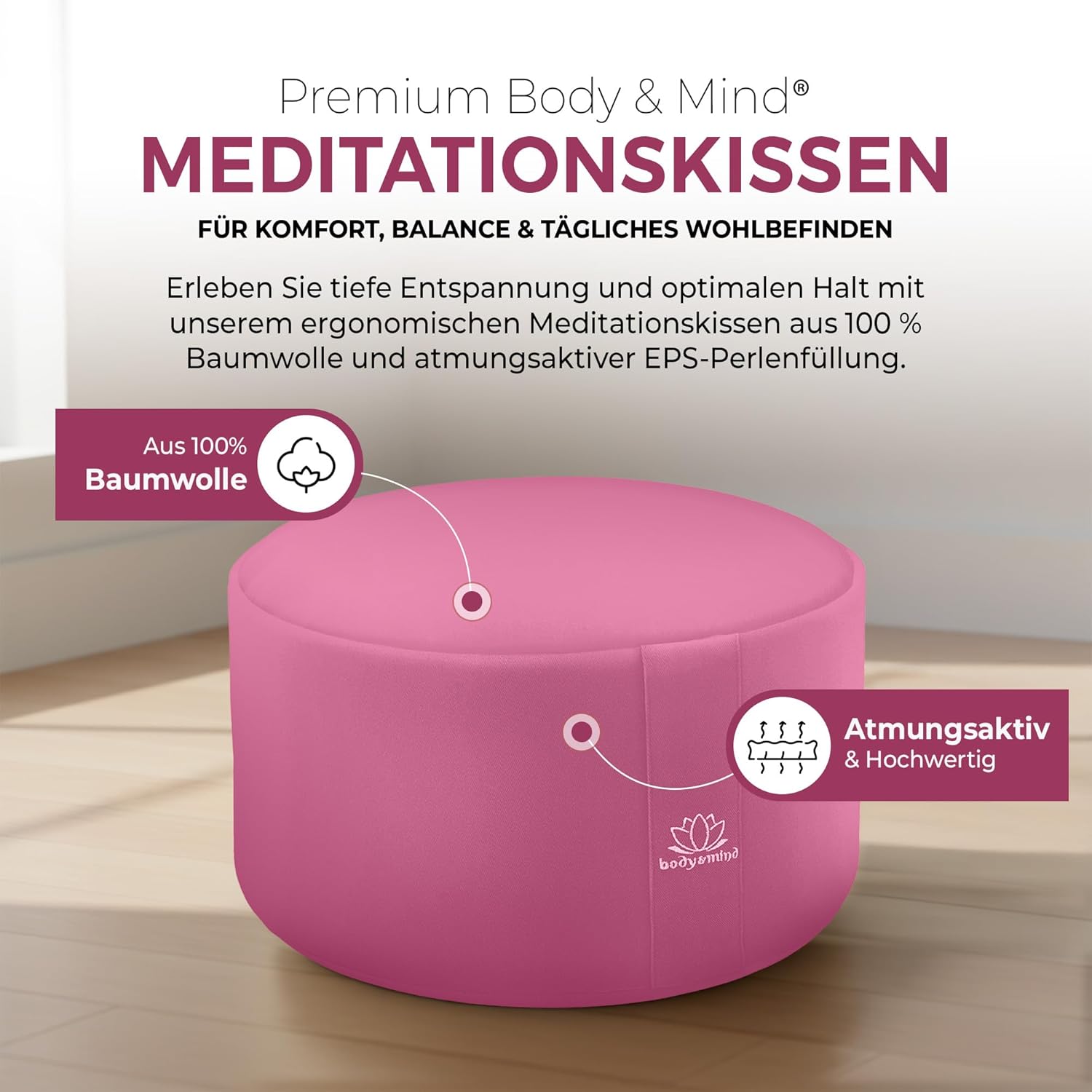 Yoga Meditationskissen - Ergonomisches Bodenkissen zur Entspannung