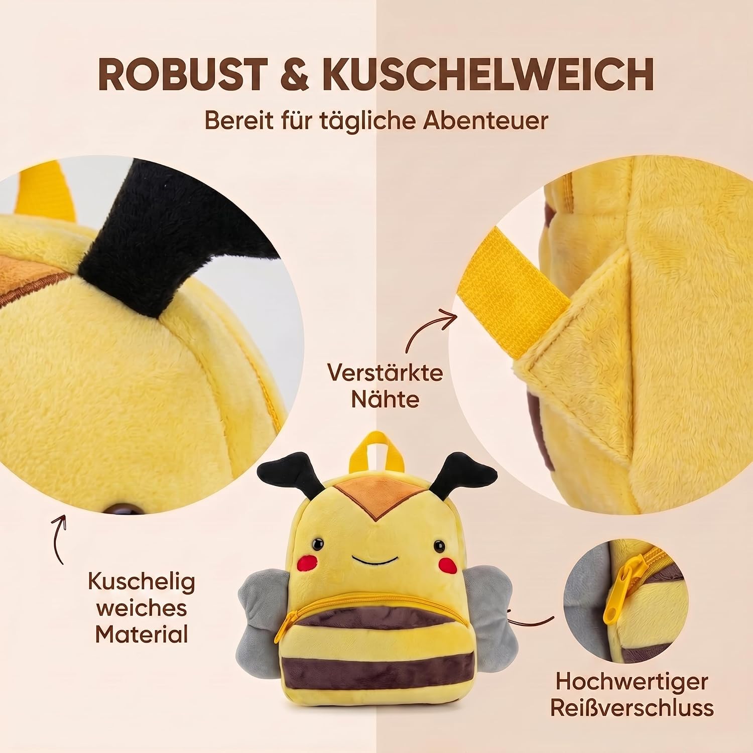 Tier-Kinderrucksack mit Sicherheitsleine für Kleinkinder