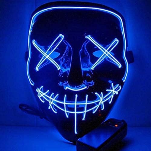 LED Halloween Maske Purge Style - Grusel Maske mit Beleuchtung