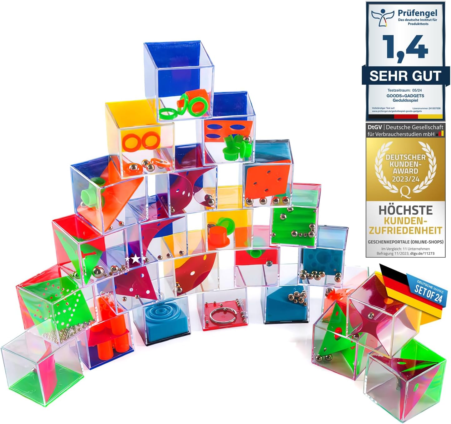 24 Mini Geduldsspiele Set - Labyrinth-Puzzles als Mitgebsel