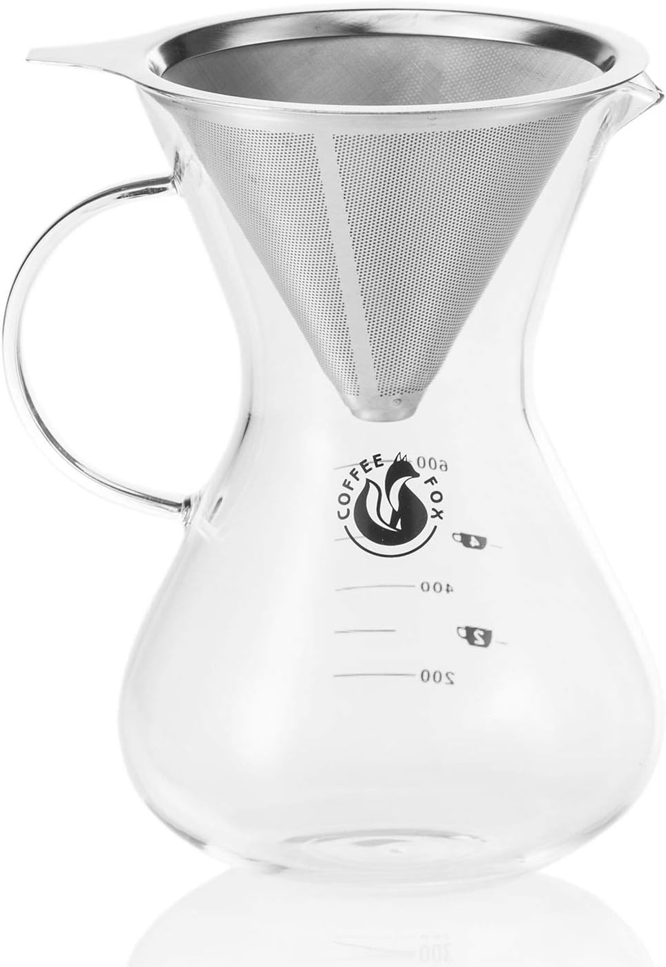 Coffee Fox Cold Brew Kaffeezubereiter - 650ml Glas & Edelstahlfilter