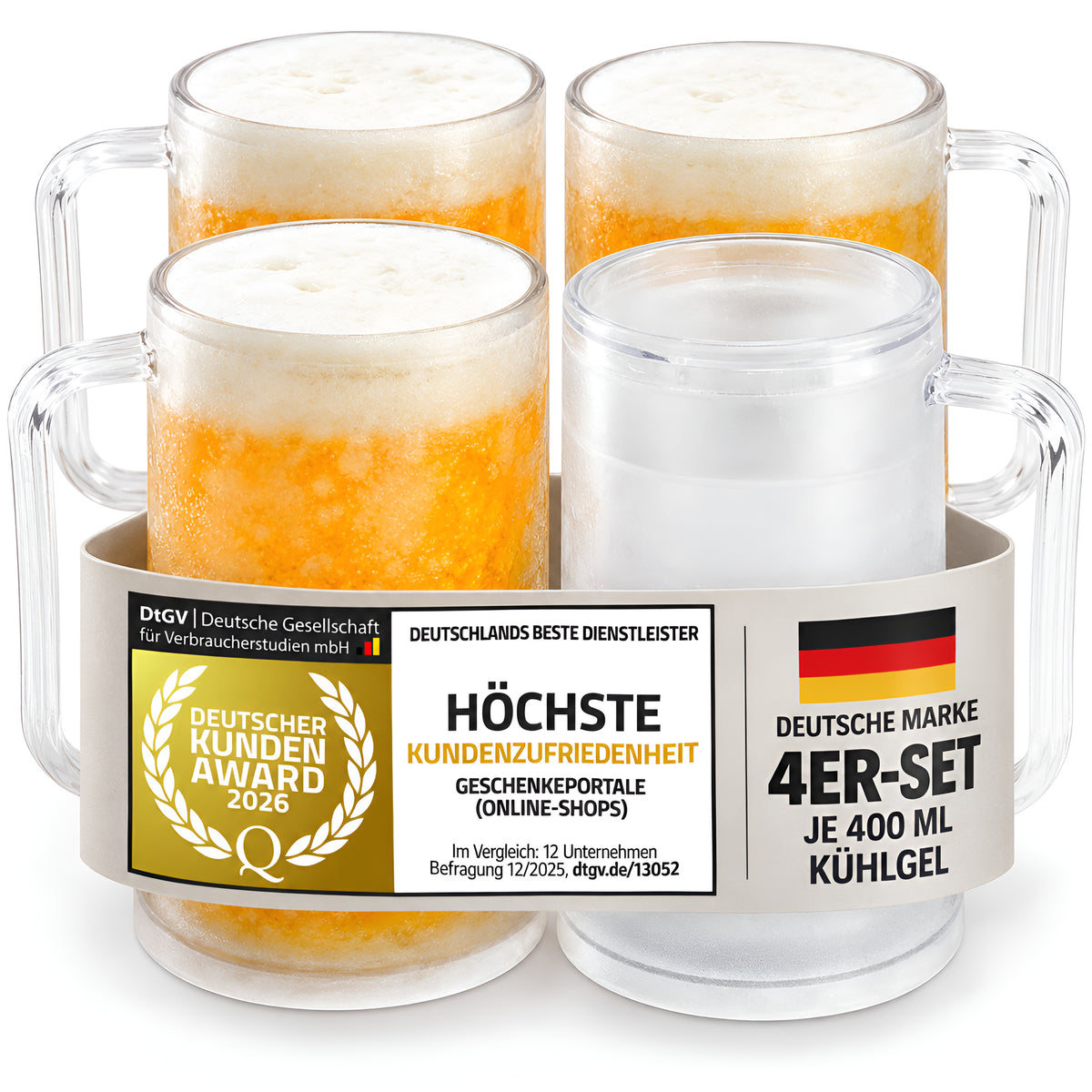 Kühlbecher Vierer-Set – Hero mit vier Bechern, je 400 ml #Anzahl_4