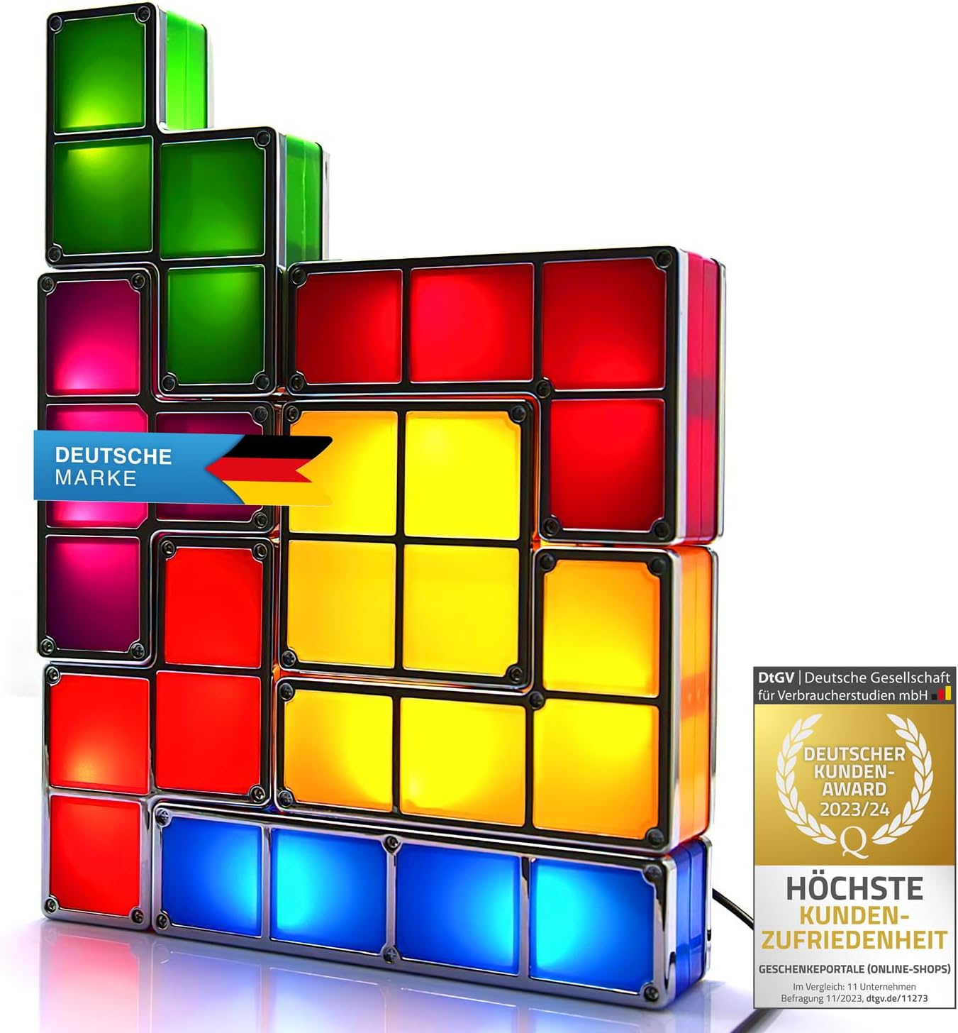 Tetris Lampe – Stapelbare 7-teilige LED-Tischleuchte für Gamer