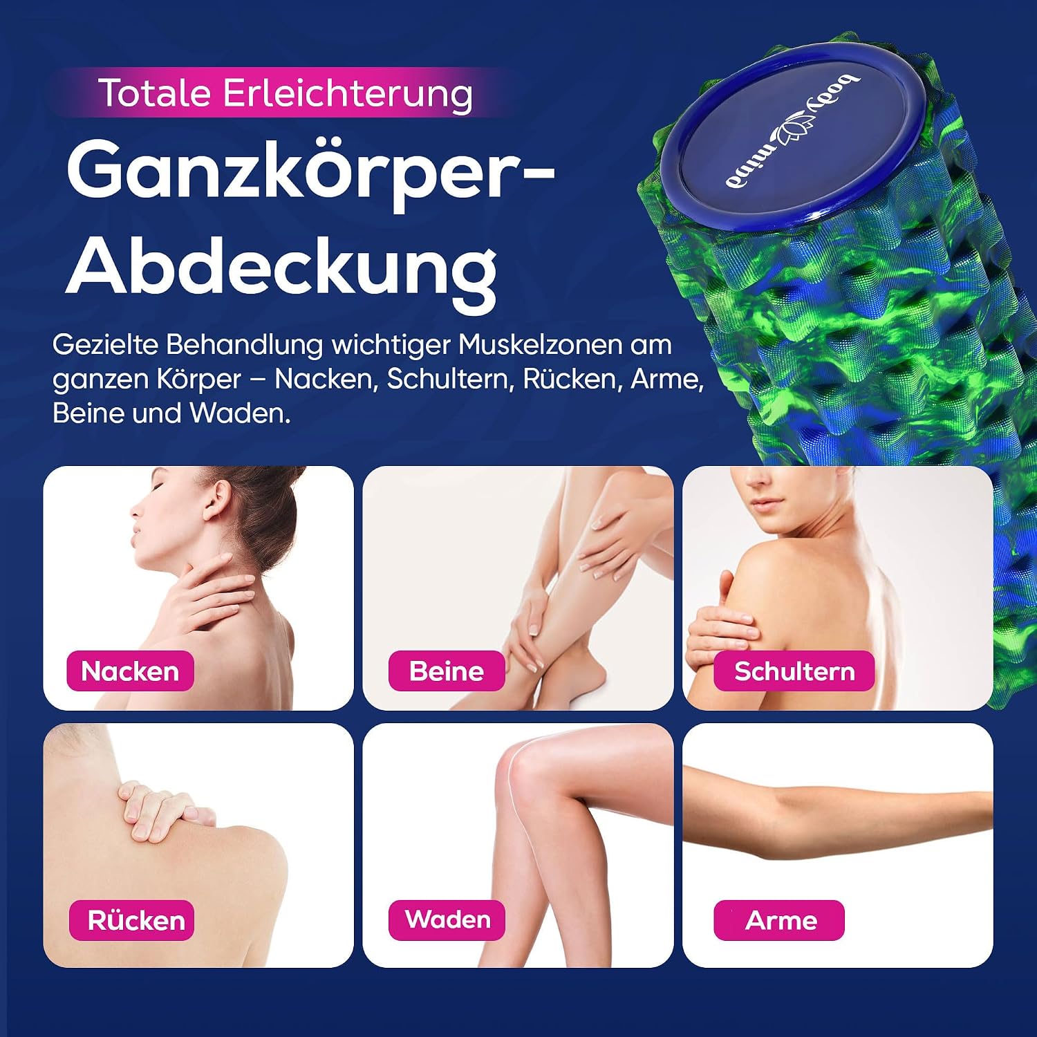 Body & Mind Faszienrolle – Massage-Rolle für Faszientraining