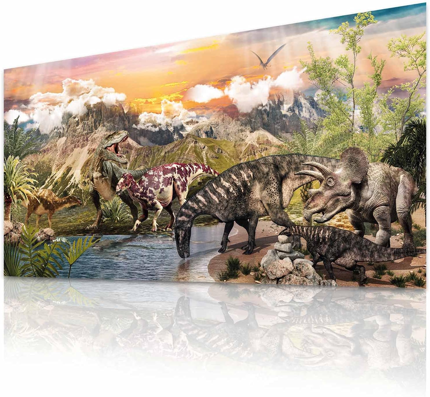 XXL Dinosaurier Poster 90x45cm - Premium Dino Wandbild für Kinder