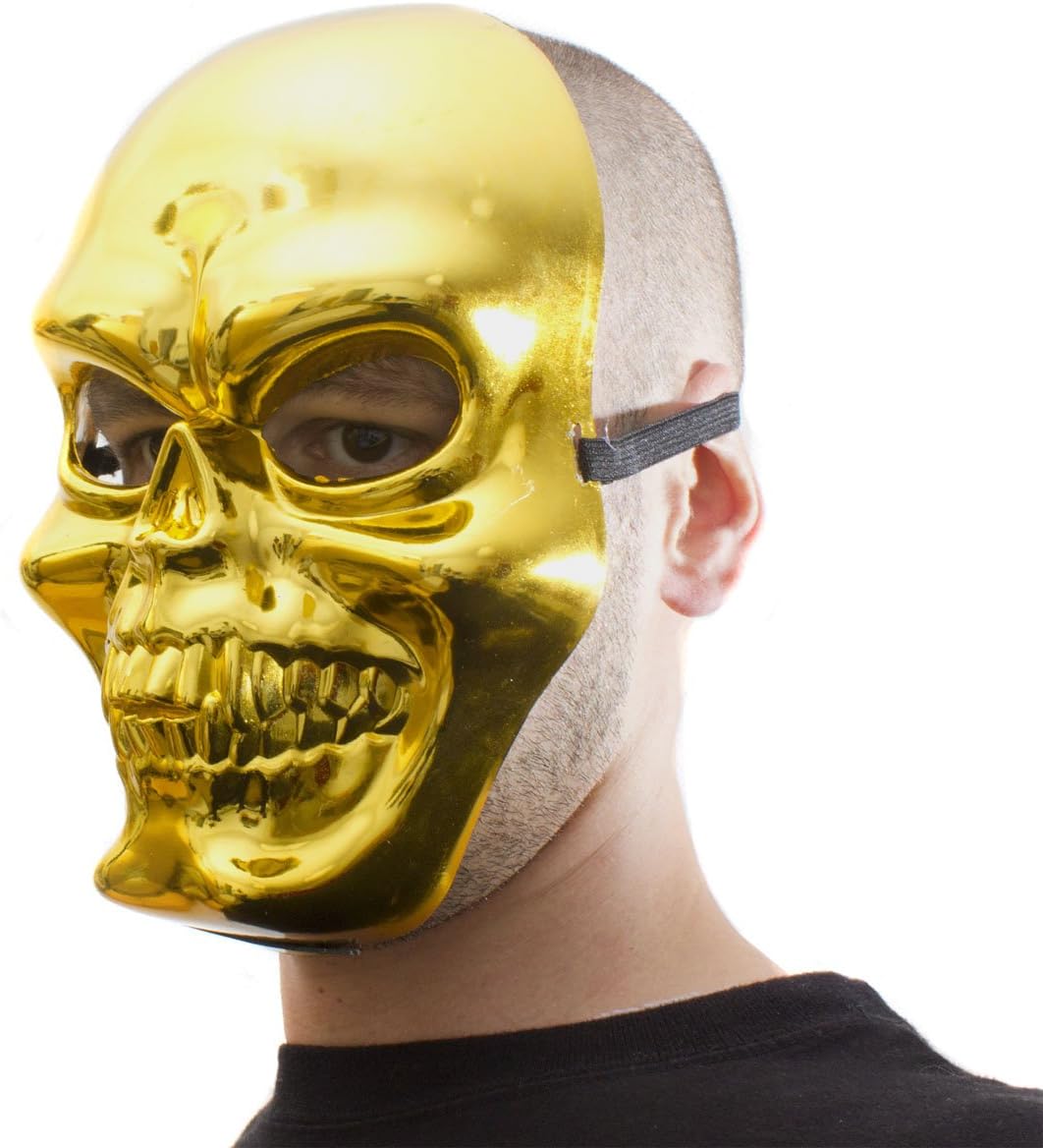 Skelett-Maske für Halloween & Karneval – Totenkopf in Gold/Silber
