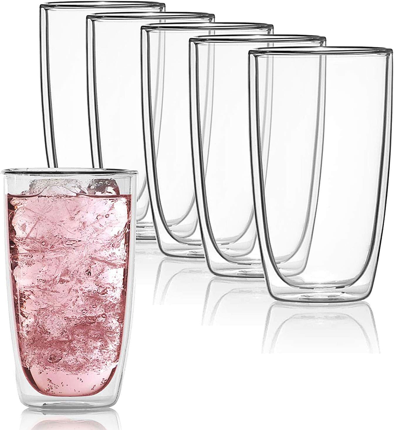 Dimono Thermo-Longdrinkglas 450ml - Doppelwandiges Isolierglas