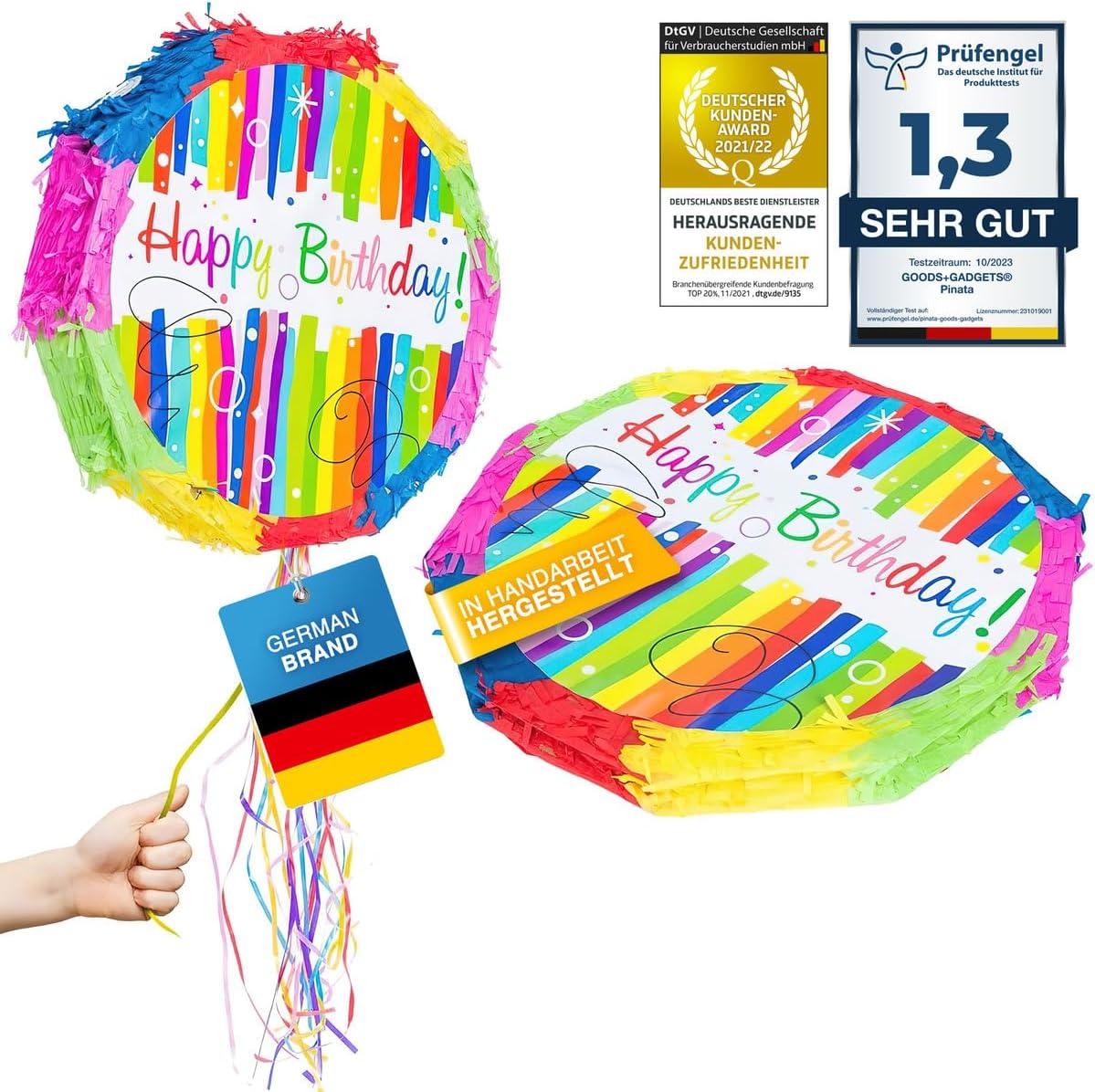 Happy Birthday Pinata - Party-Dekoration zum Befüllen