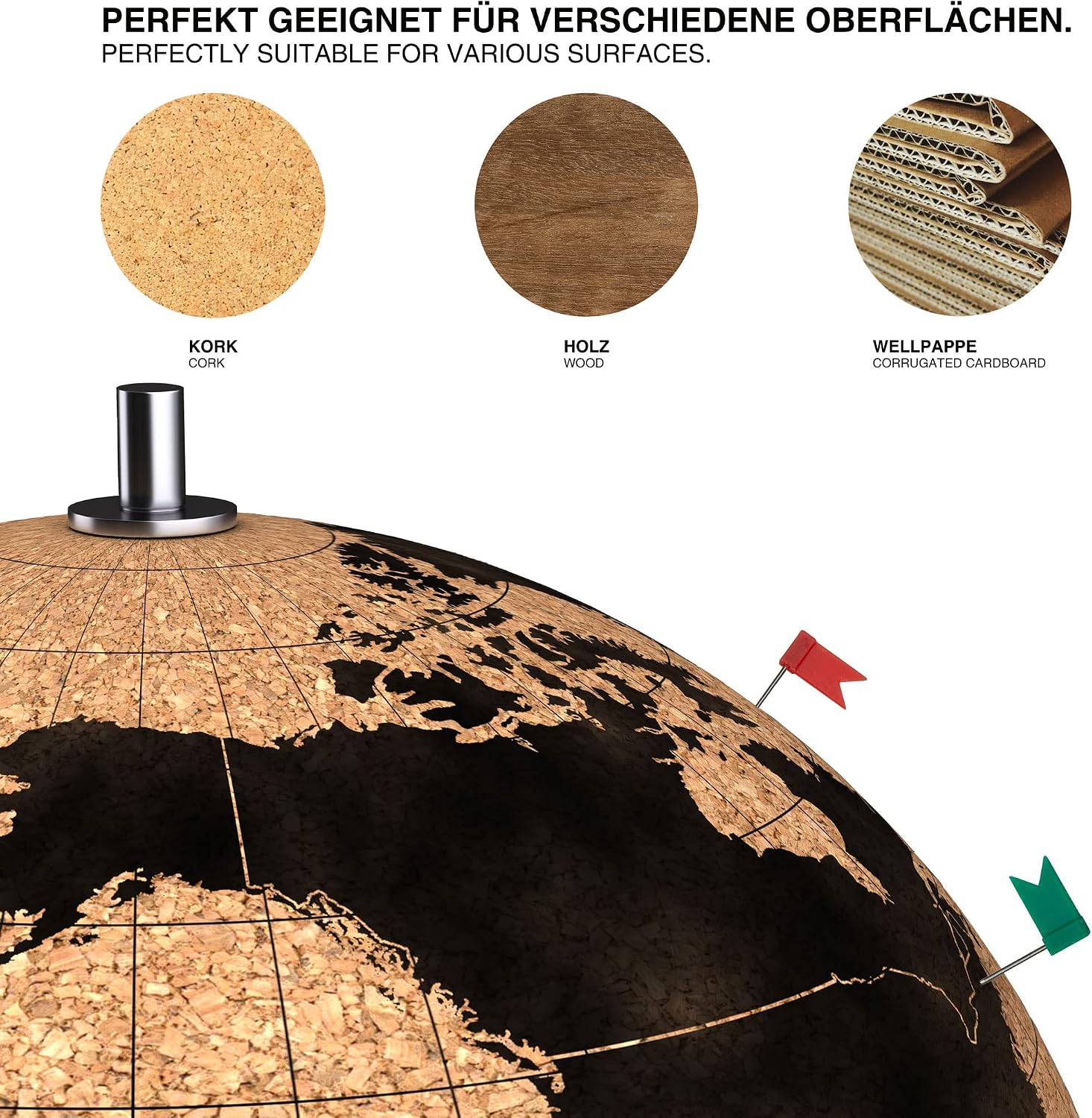 100 Markierungsfähnchen für Pinnwände & Weltkarten – 5 Farben Mix