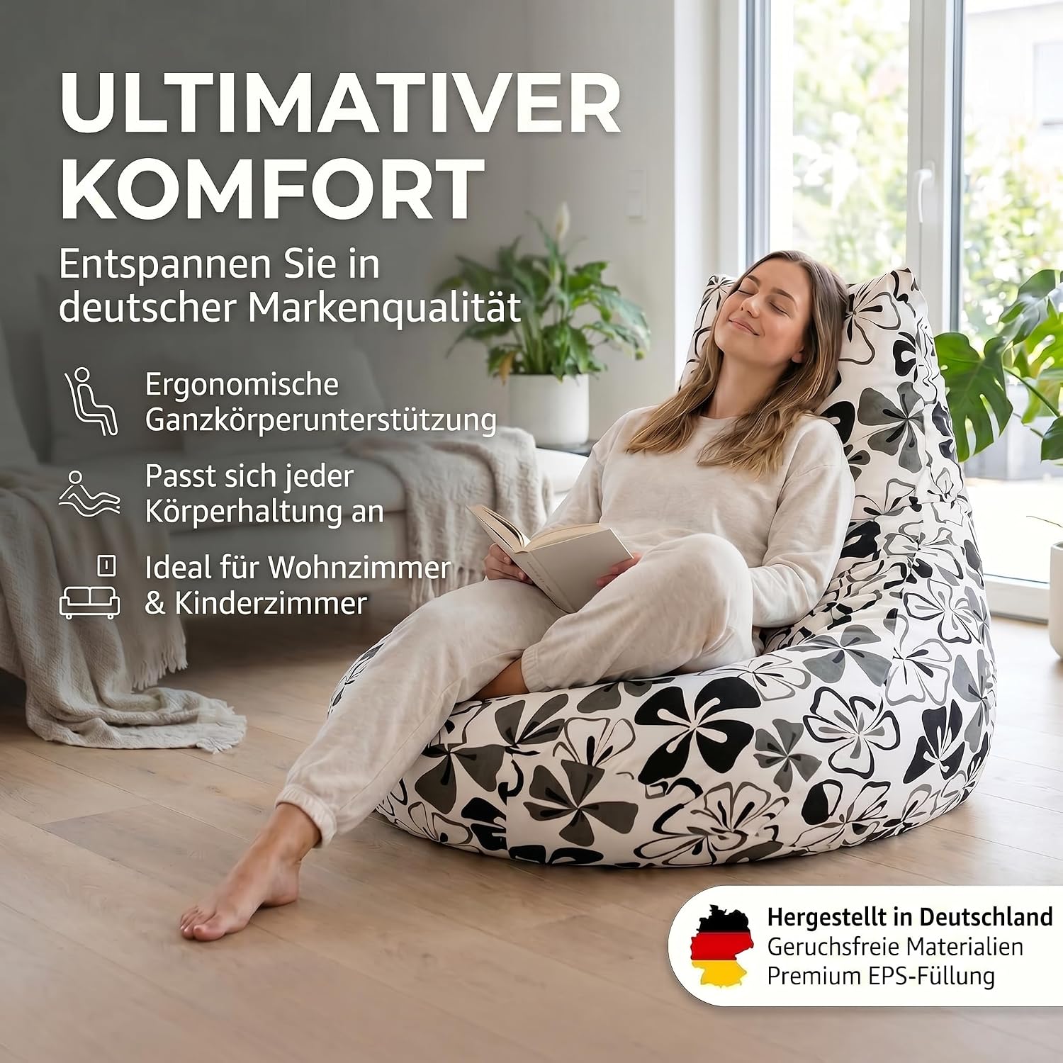Smoothy Sitzsack Hawaii – XXL Beany Lounge Chair & Sitzkissen