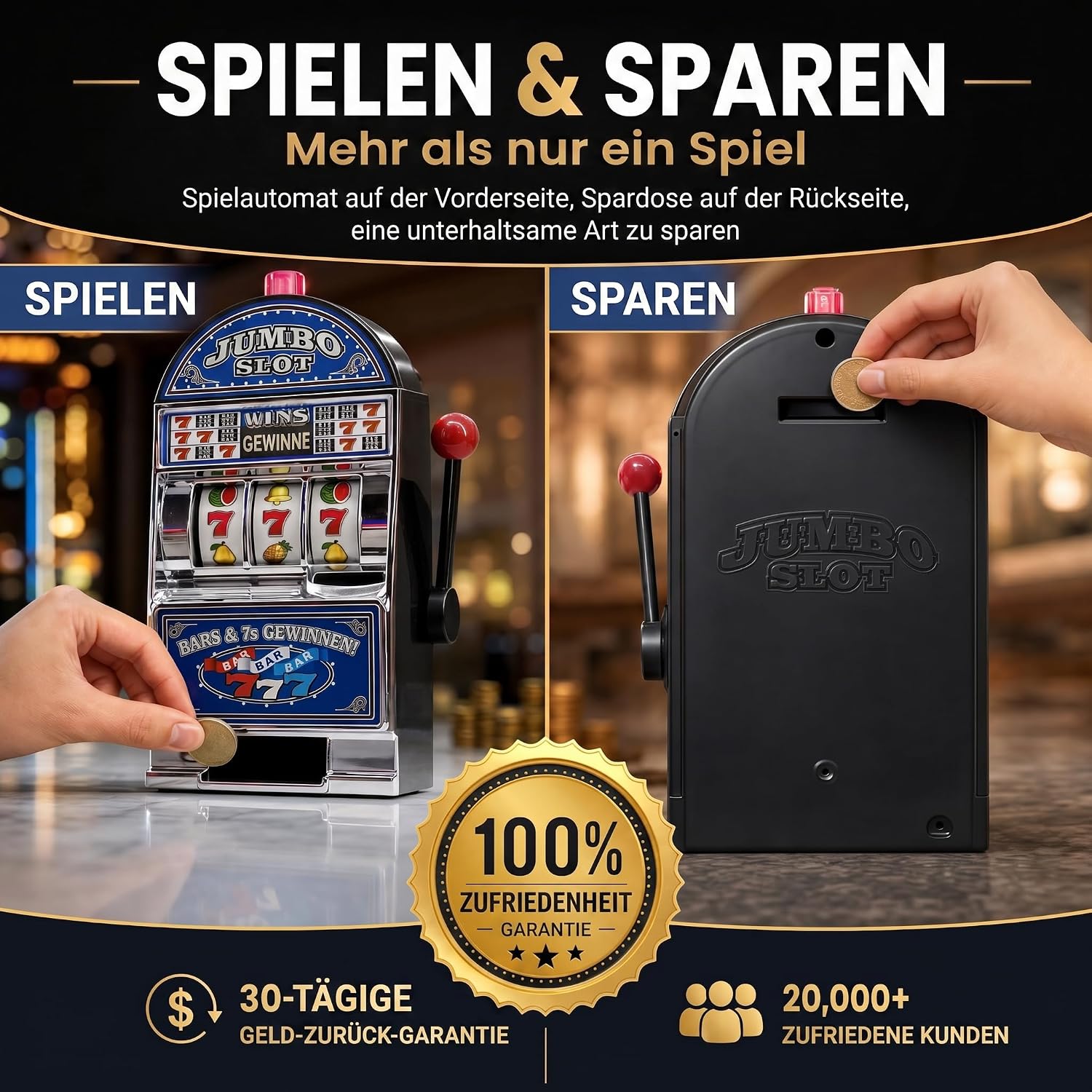 Einarmiger Bandit Slot Machine - Retro Spielautomat & Spardose